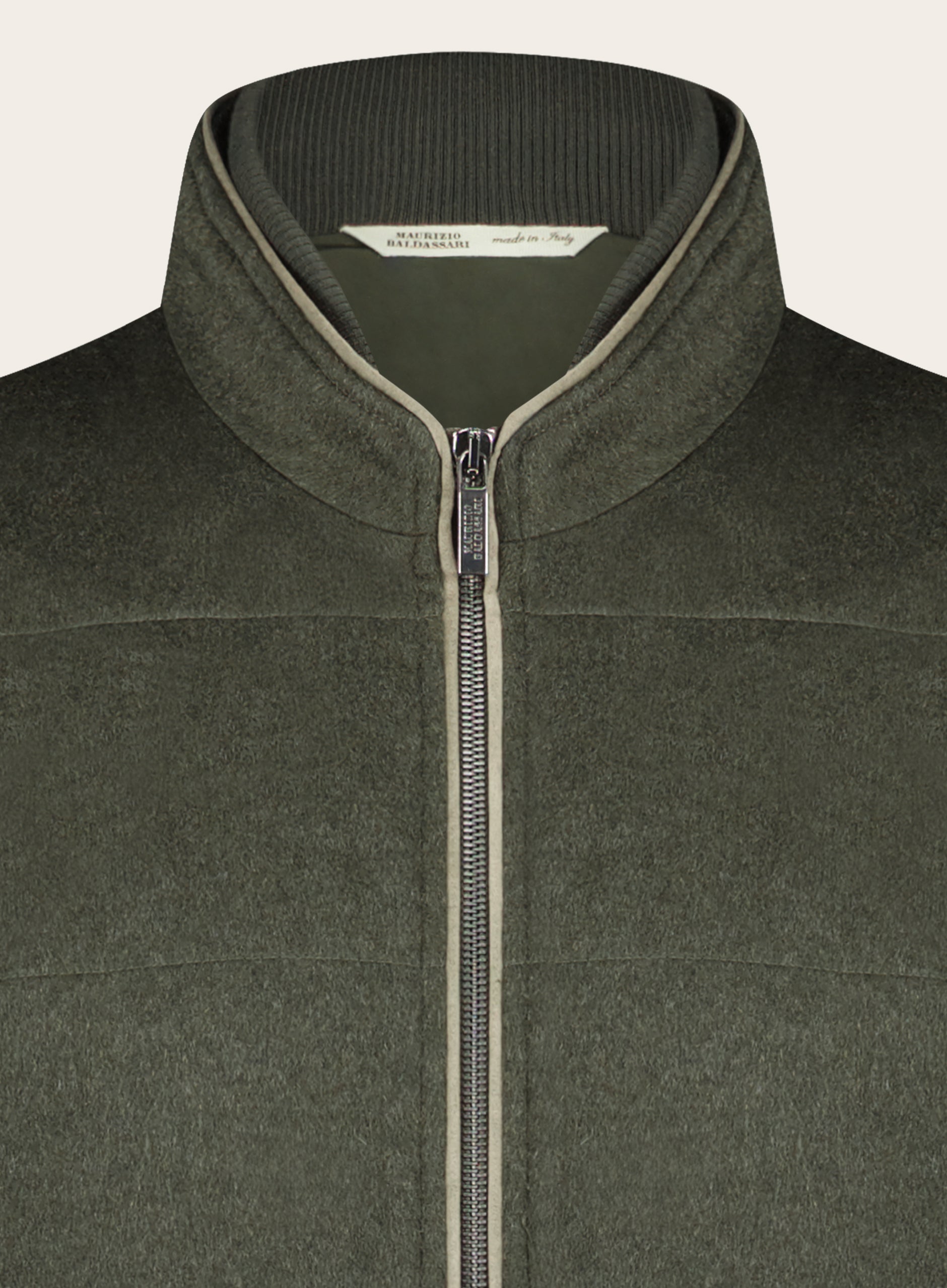 Slim-fit bodywarmer van wol | Groen