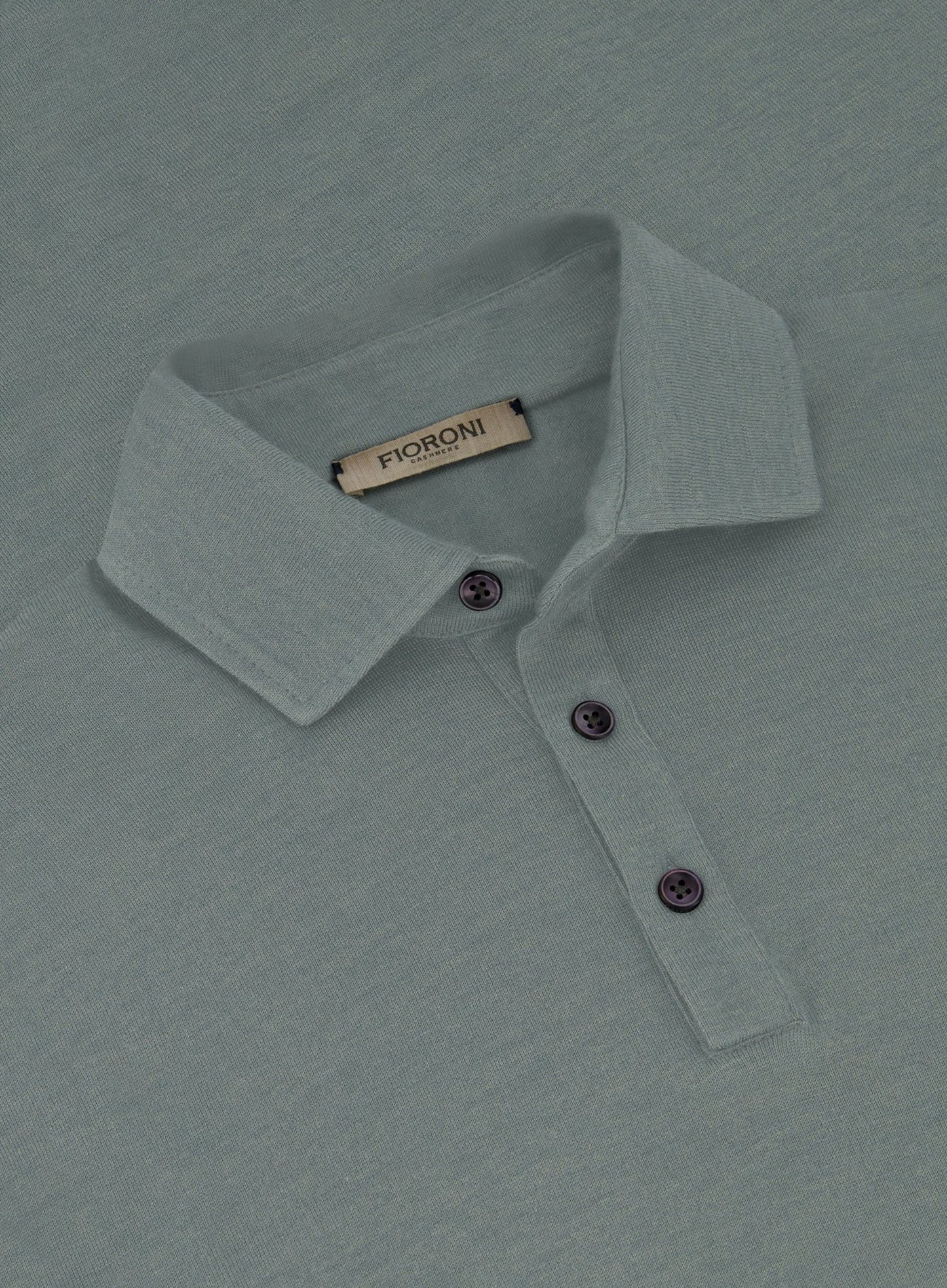 Poloshirt van cashmere | Groen