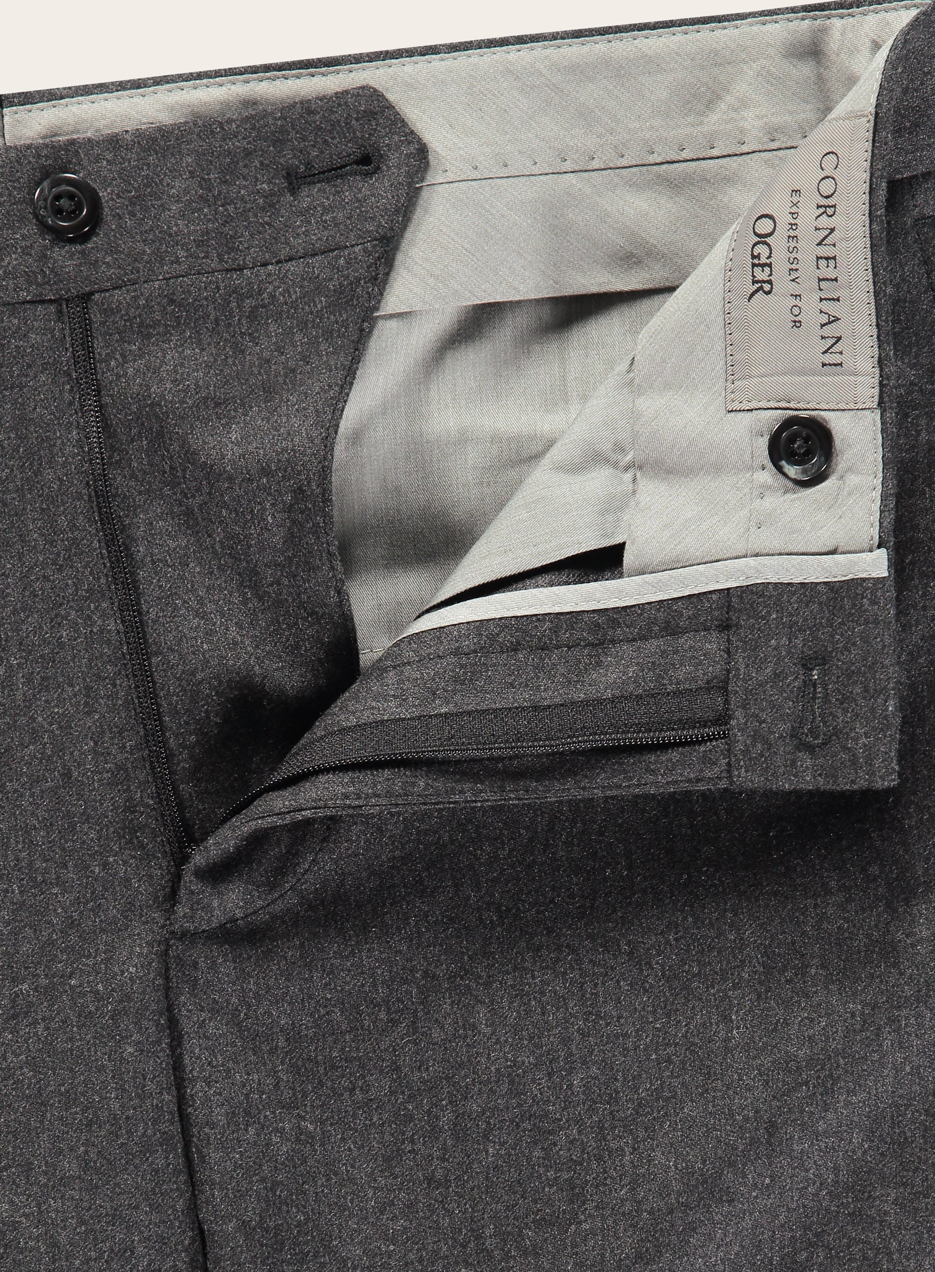 Slim-fit pantalon van wol | D.Grijs