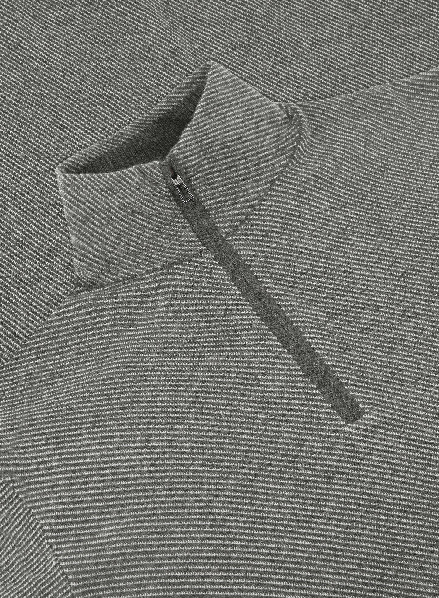 Half-zip ritsvest van cashmere | Grijs