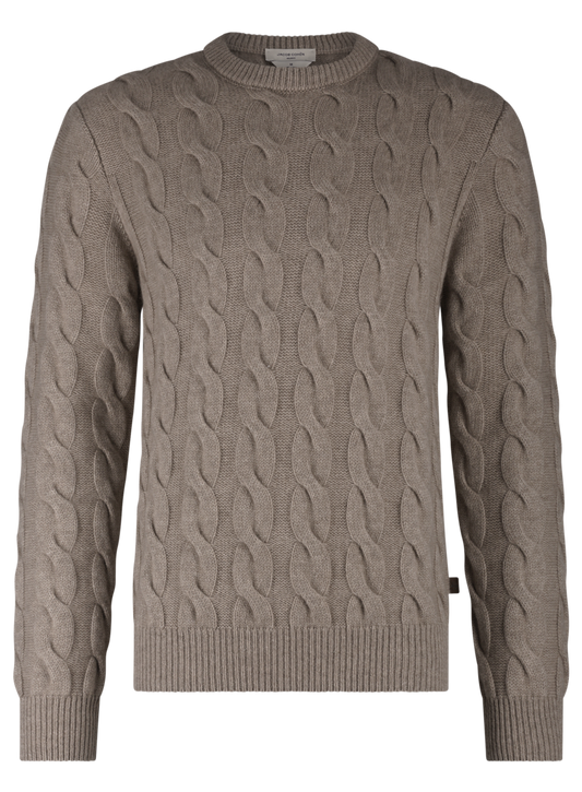 Kabelgebreide trui van cashmere | Beige