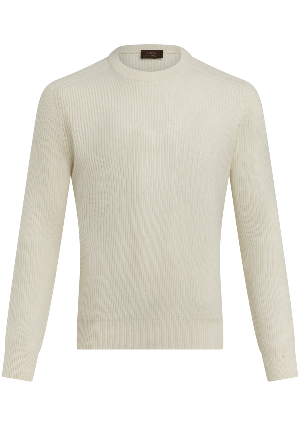 Corduroy crewneck van wol en cashmere | Wit