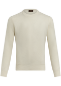 Corduroy crewneck van wol en cashmere | Wit