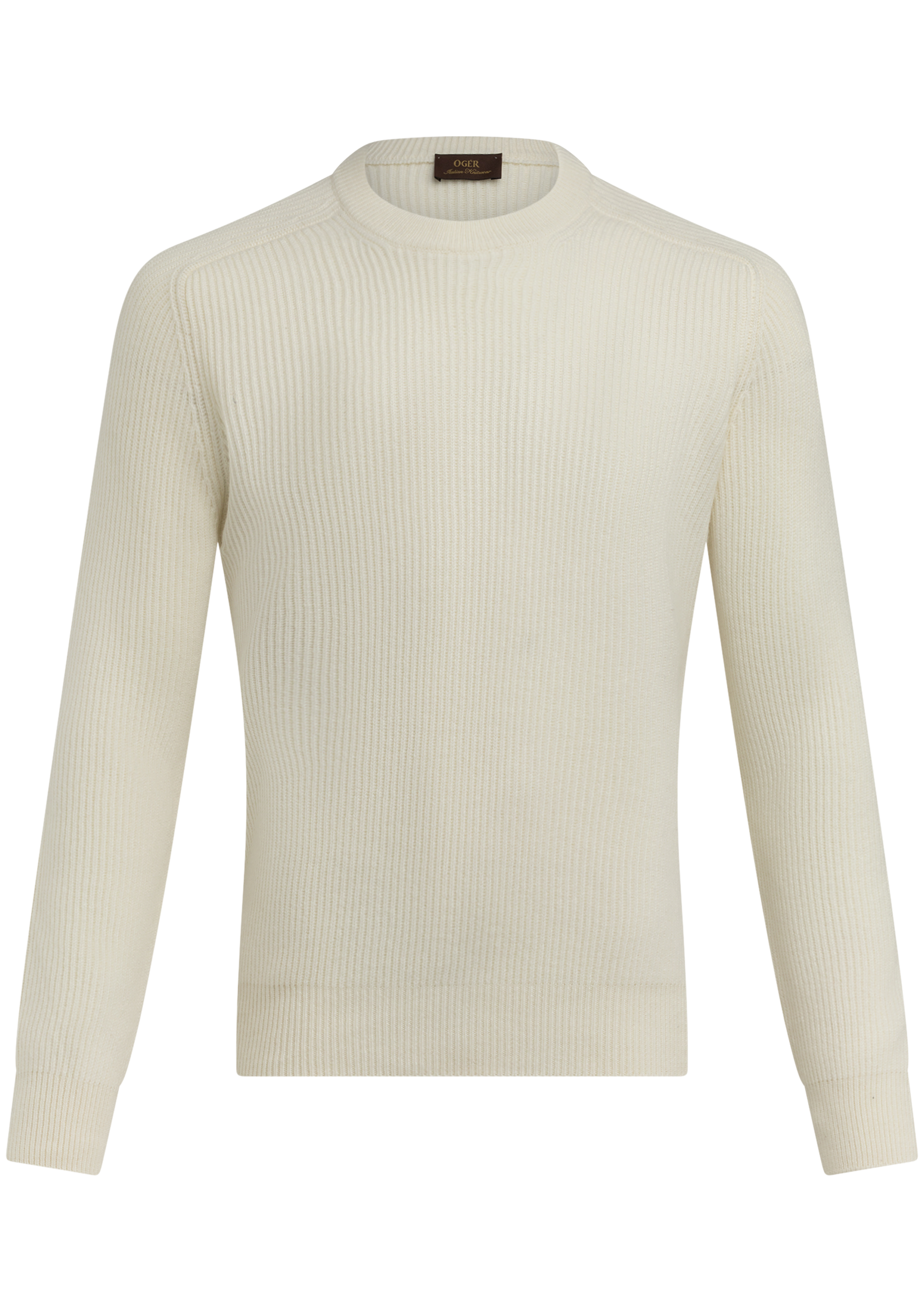 Corduroy crewneck van wol en cashmere | Wit