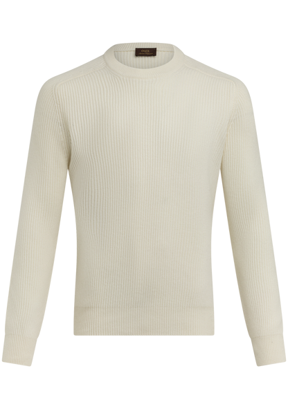Corduroy crewneck van wol en cashmere | Wit