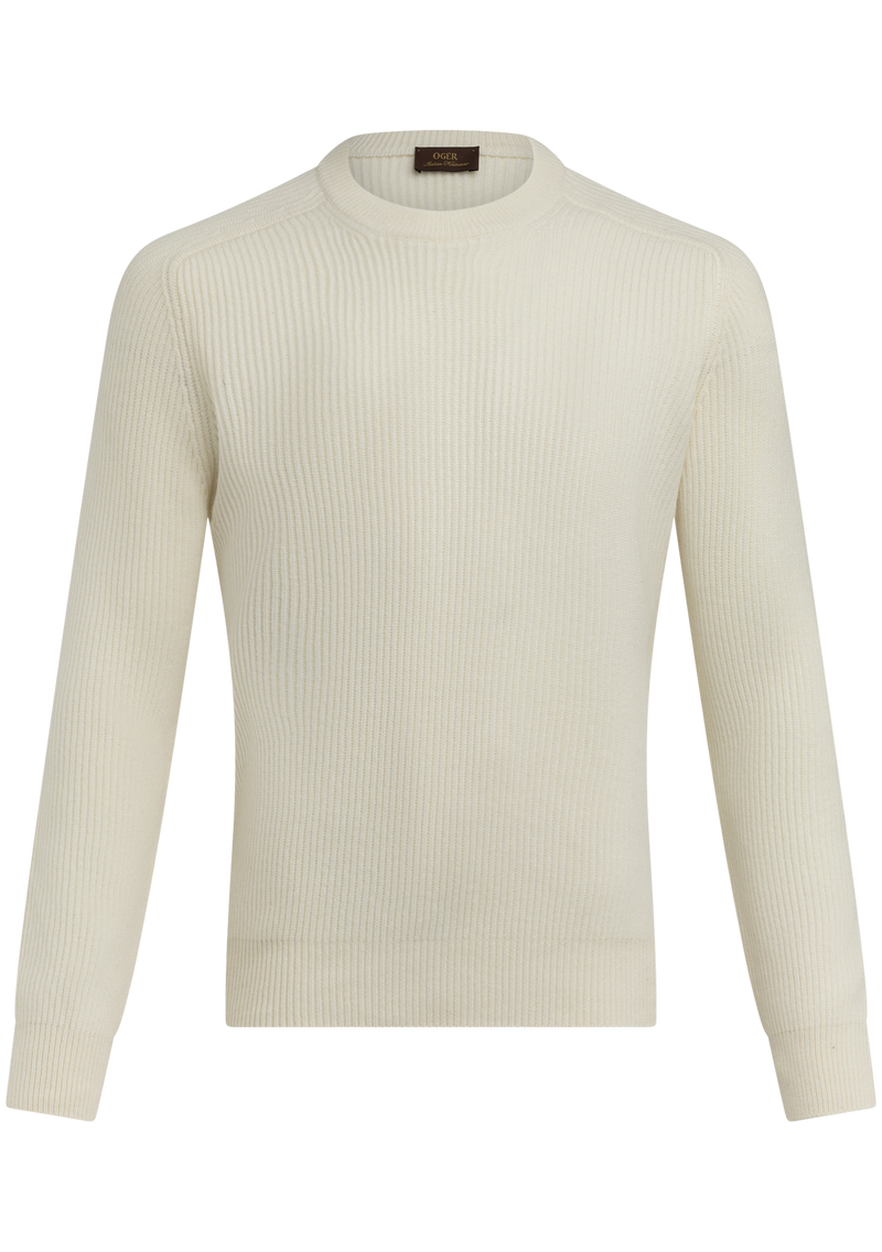 Corduroy crewneck van wol en cashmere