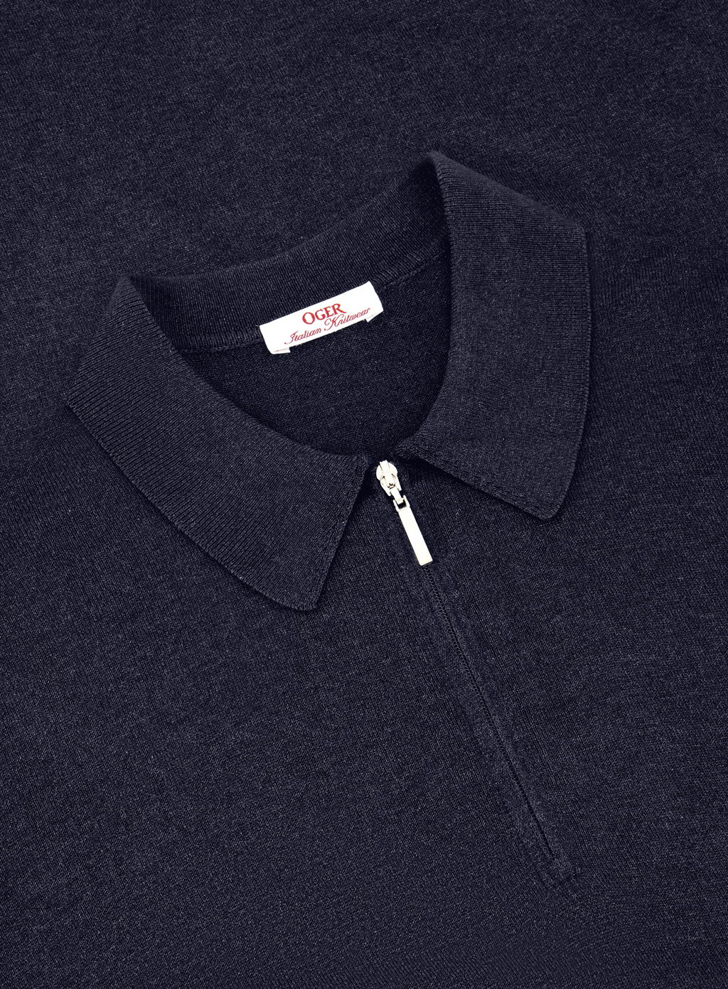 Poloshirt van zijde met ritssluiting | FULL_WIDTH | BLUE NAVY
