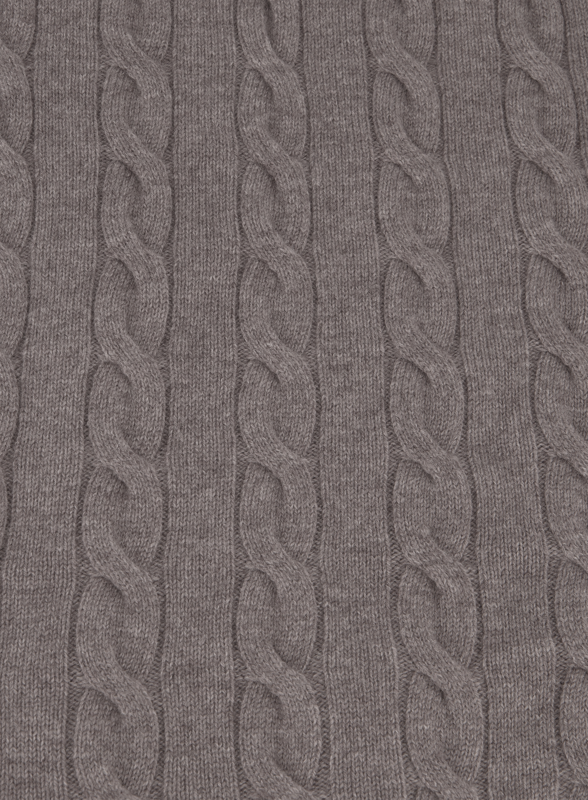 Kabelgebreide polo van wol en cashmere | FULL_WIDTH | TAUPE