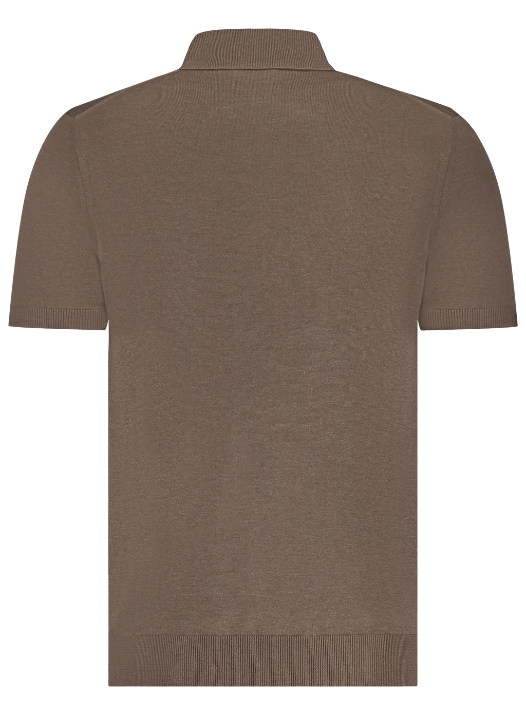 Poloshirt van zijde met ritssluiting | Bruin