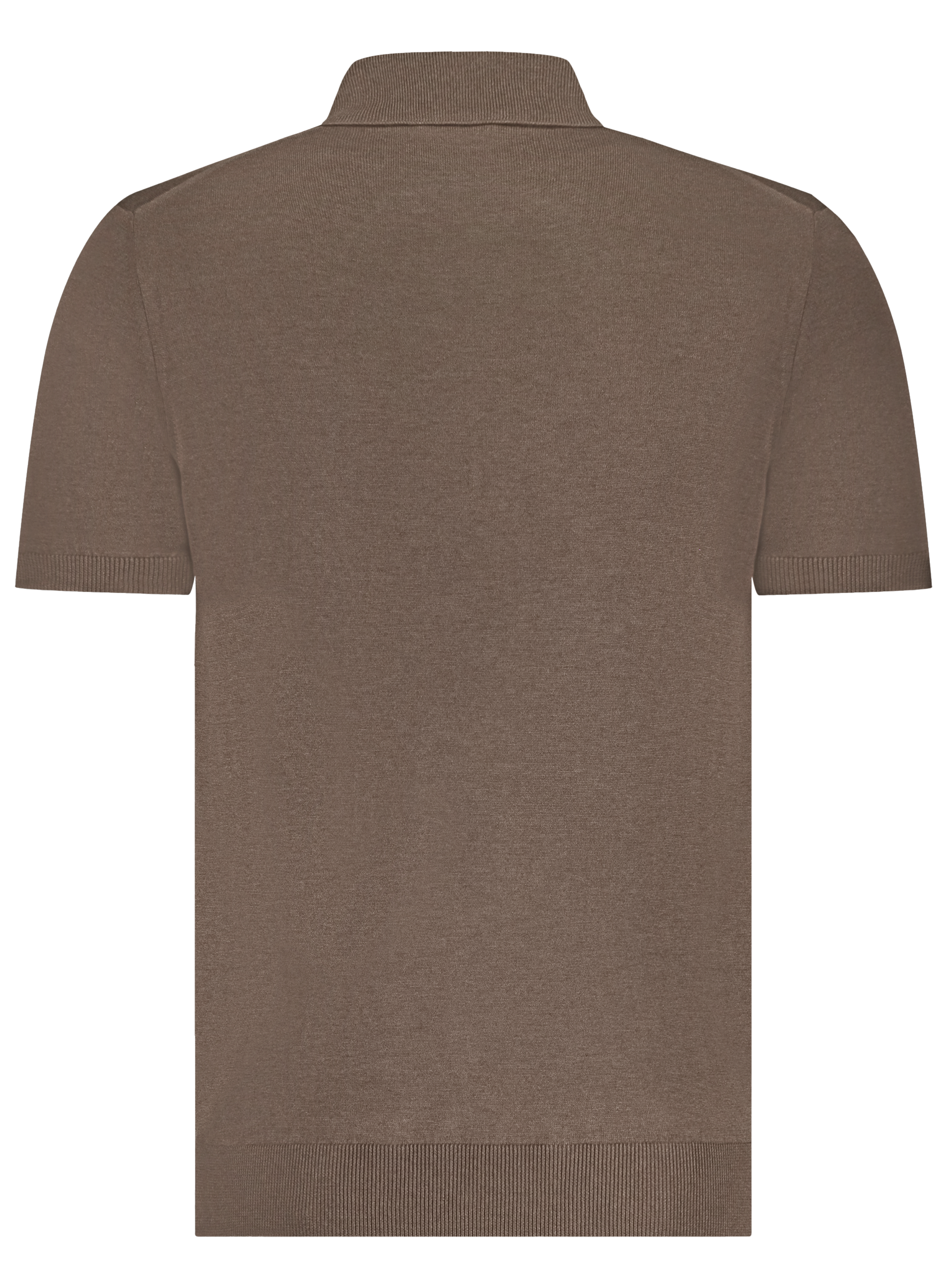 Poloshirt van zijde met ritssluiting | Bruin