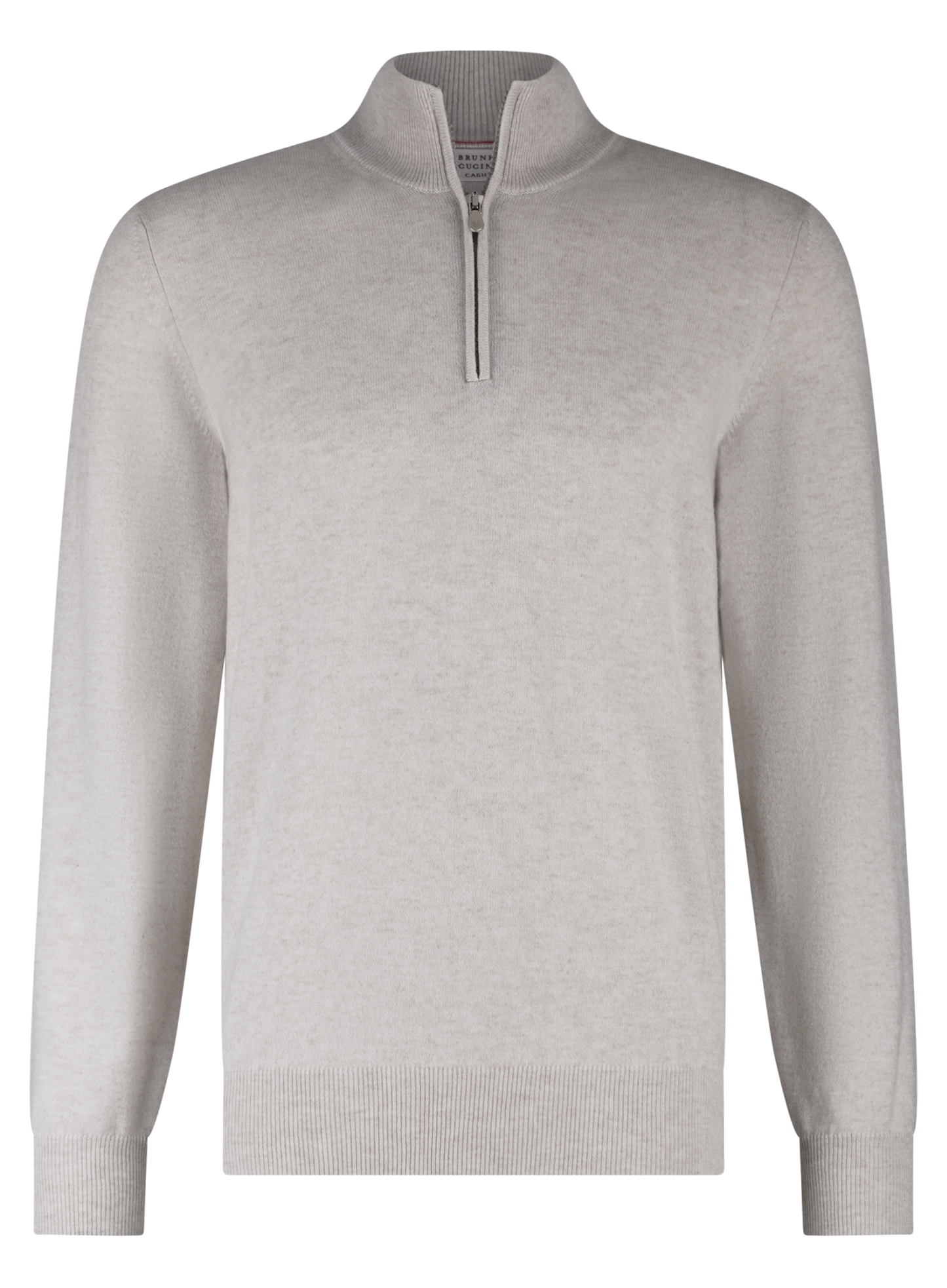 Half-zip ritsvest van cashmere | GRIJS-MELEE