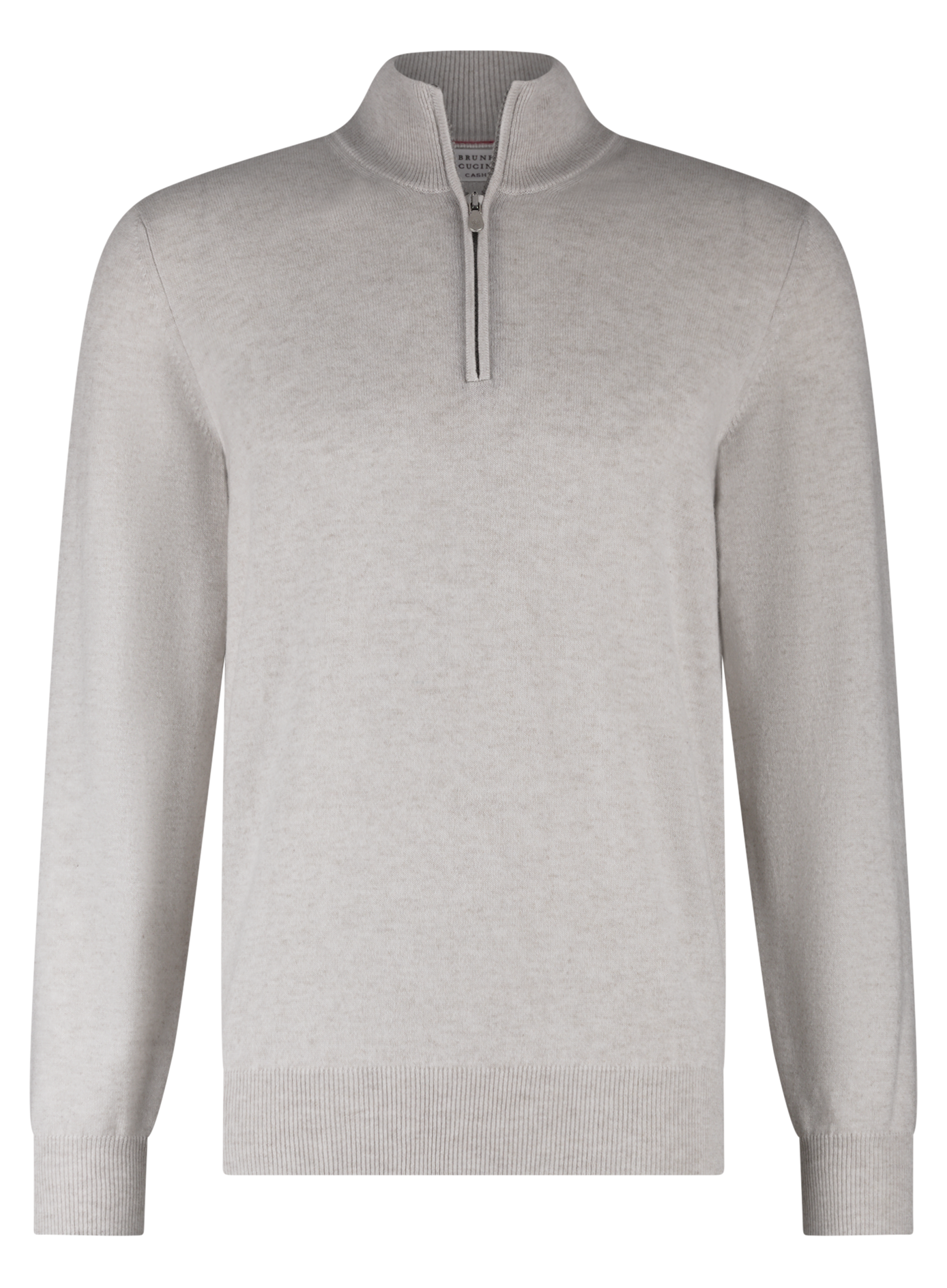 Half-zip ritsvest van cashmere | GRIJS-MELEE