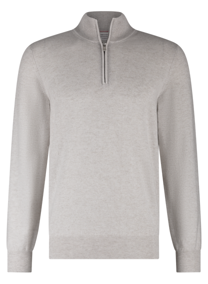 Half-zip ritsvest van cashmere | GRIJS-MELEE