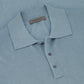 Poloshirt met lange mouwen van cashmere en zijde |  Turqoise