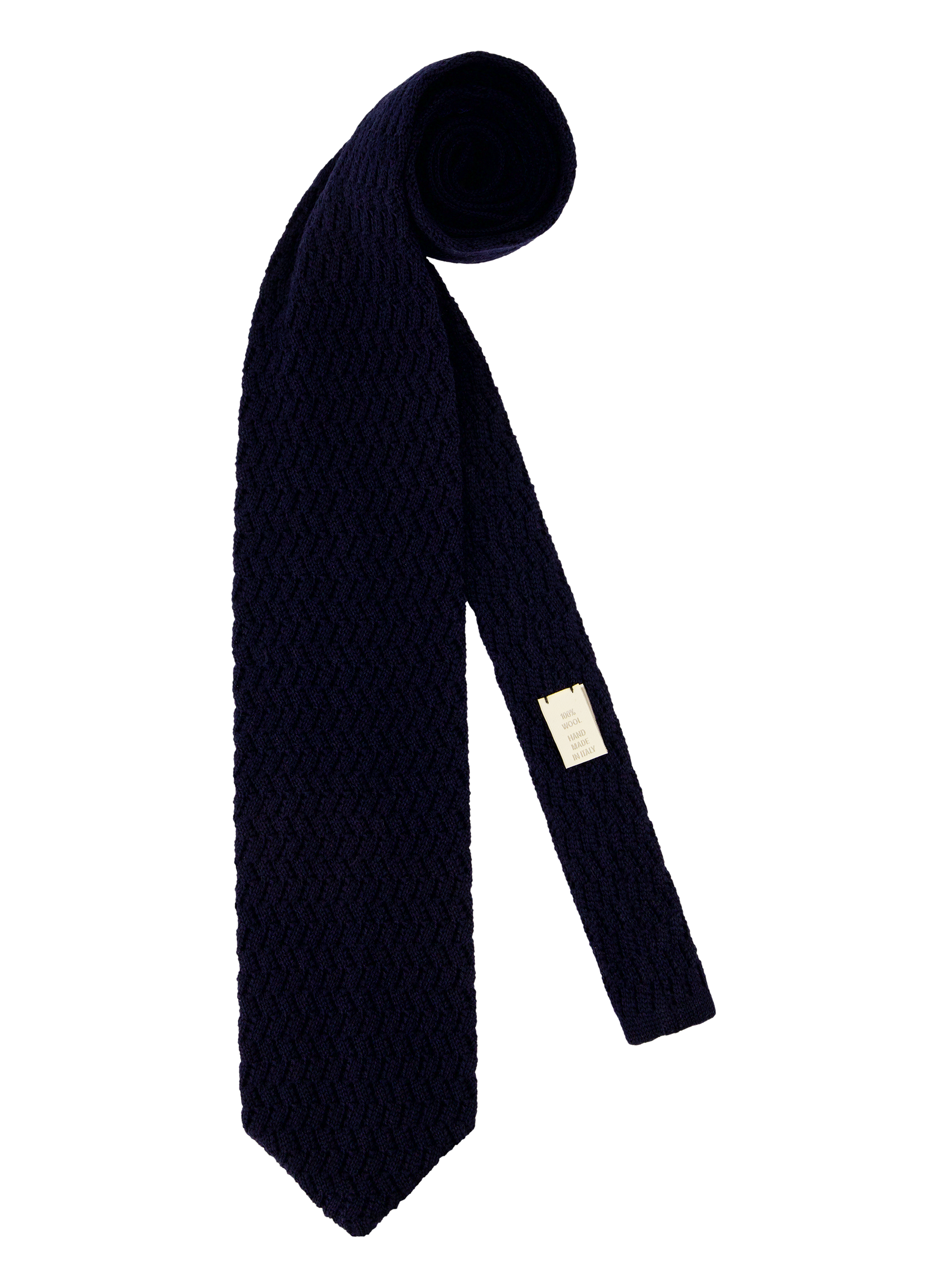 Knitted stropdas van wol | BLUE NAVY