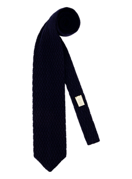 Knitted stropdas van wol | BLUE NAVY