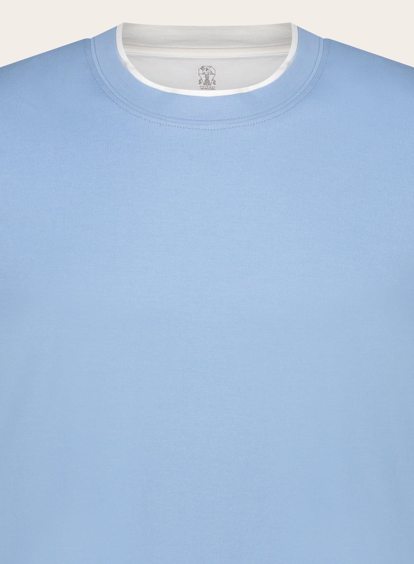 Slim-fit faux-layer t-shirt van jersey katoen | L.Blauw