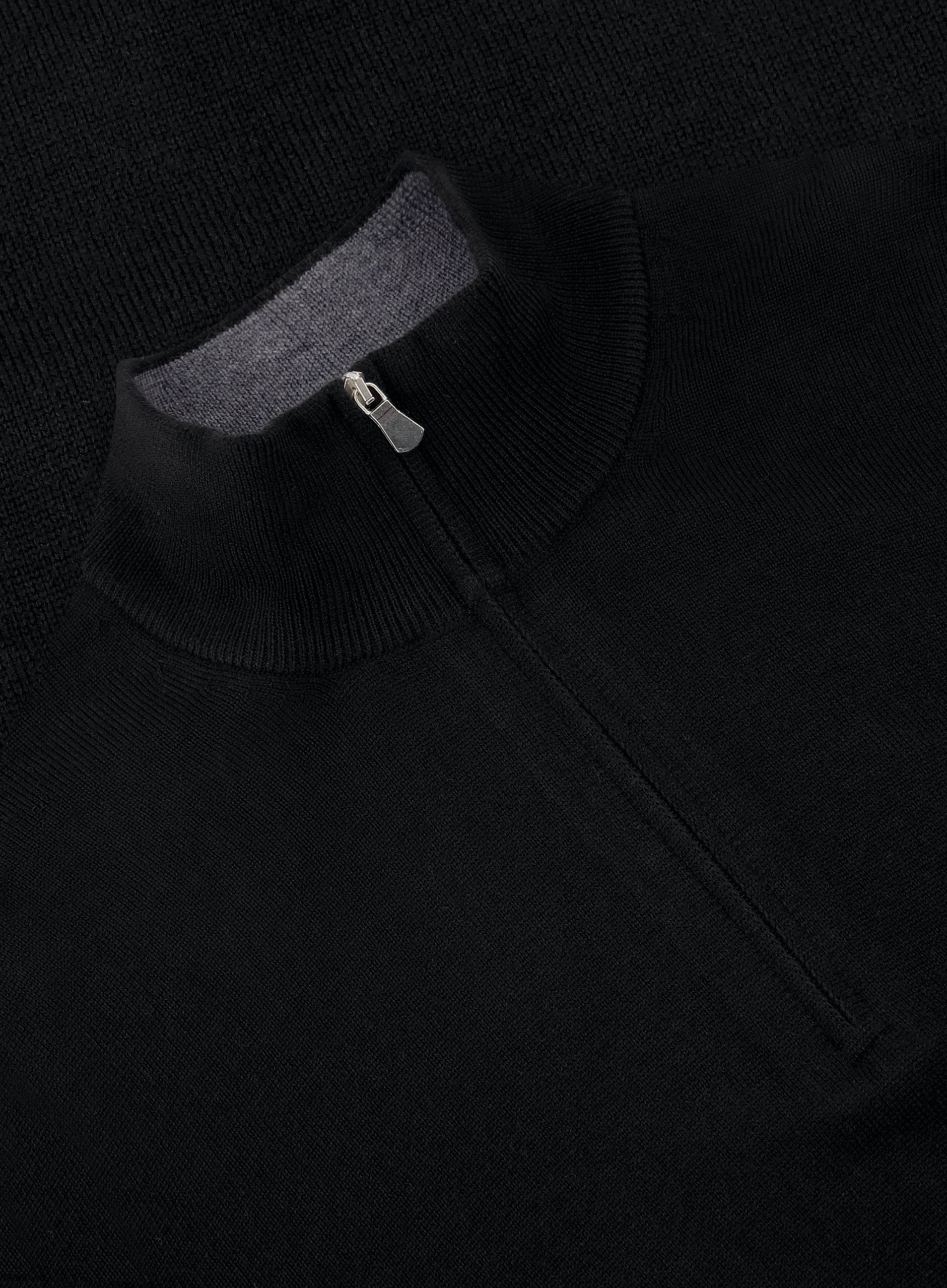 Half-zip trui van wol | Zwart