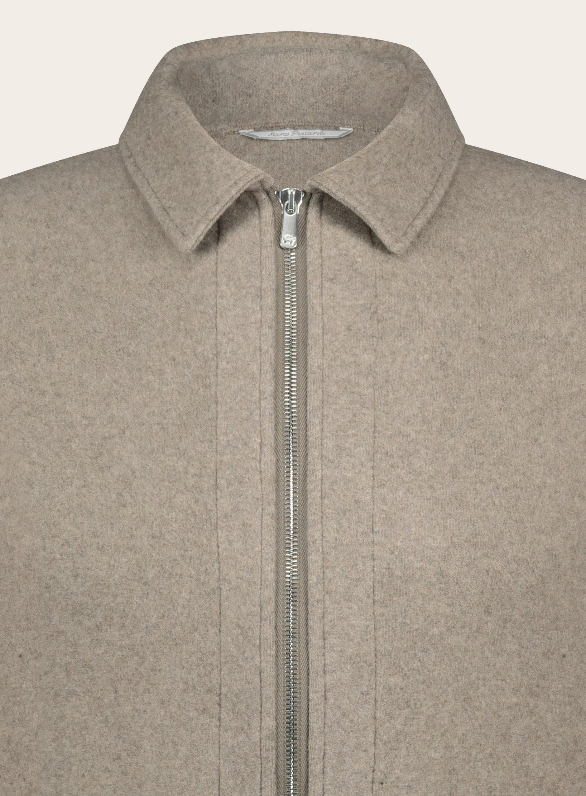 Slim-fit overshirt van cashmere | Beige