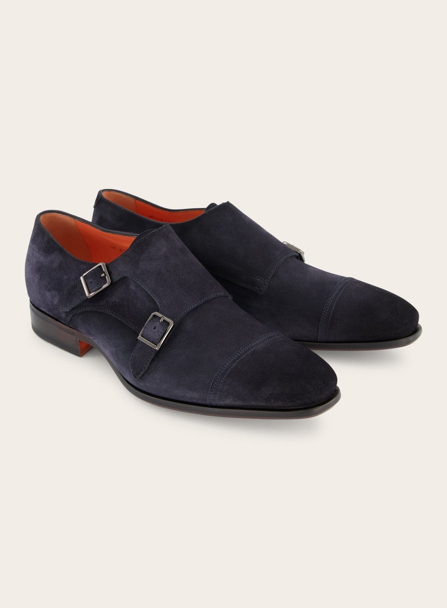 Suède dubbele gespschoenen | BLUE NAVY