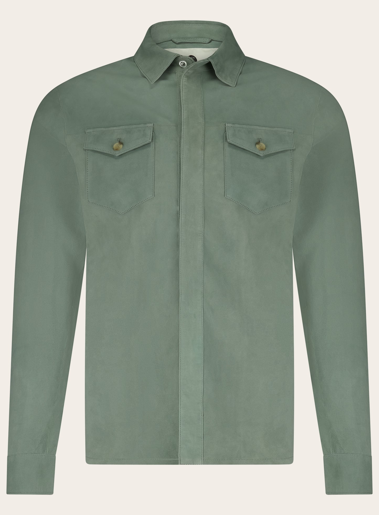 Rocco overshirt van suède | L.groen