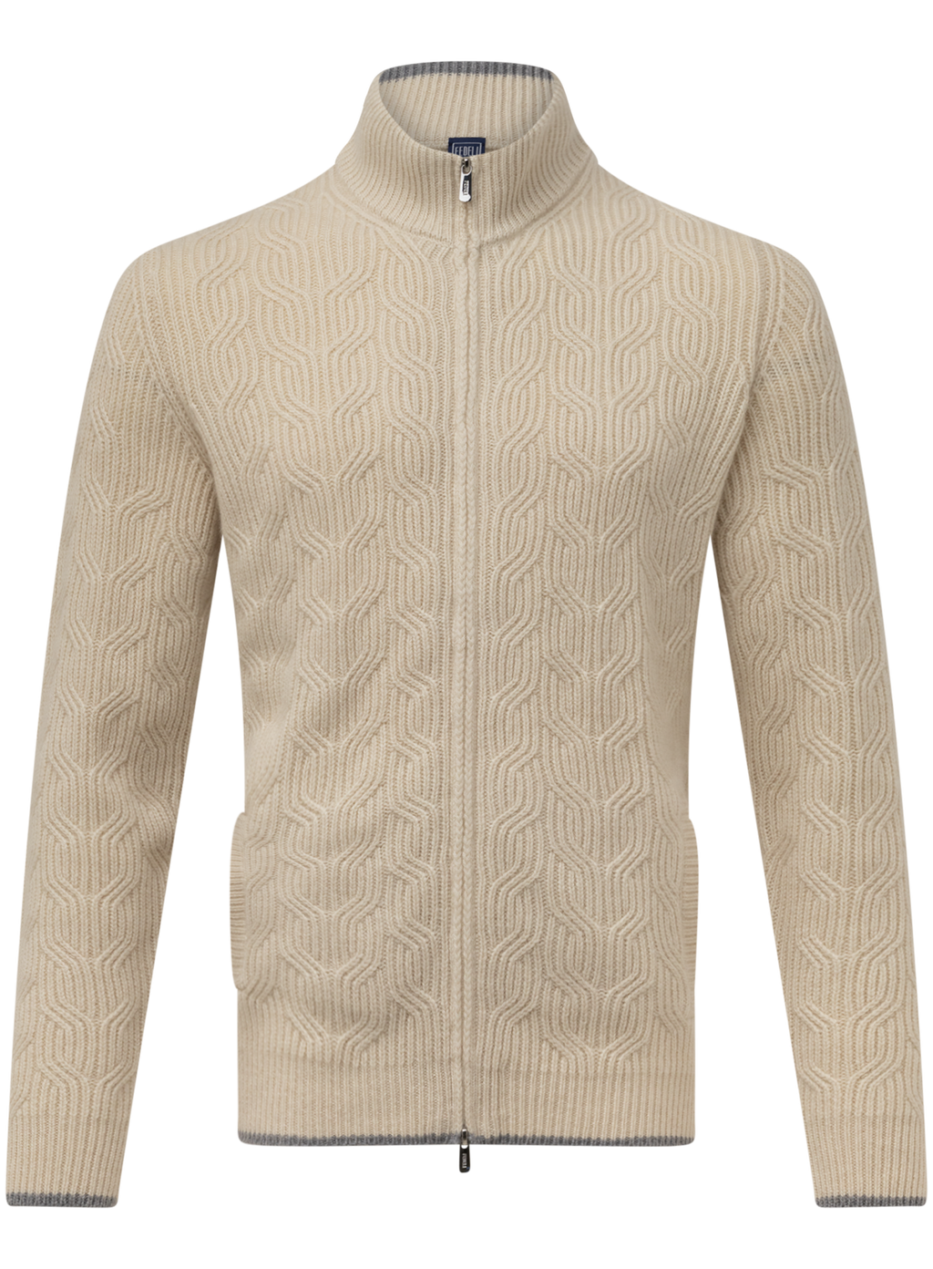 Zago ritsvest van cashmere | Beige