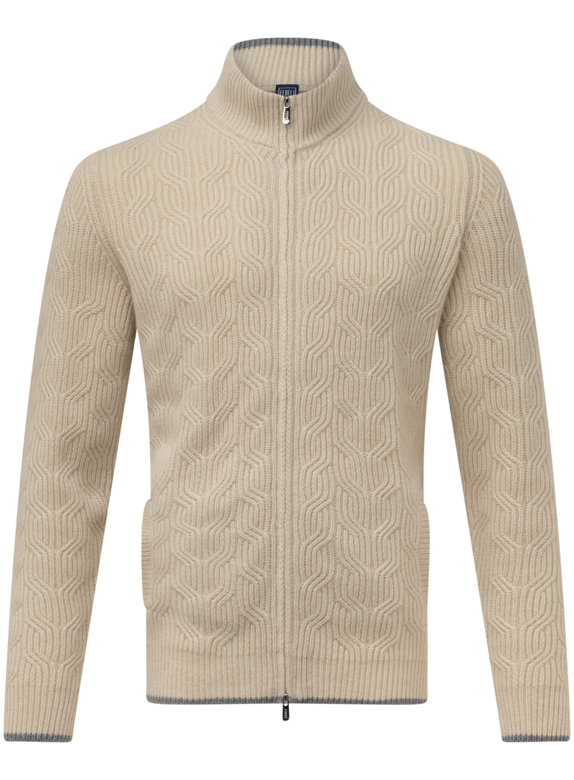 Zago ritsvest van cashmere | Beige