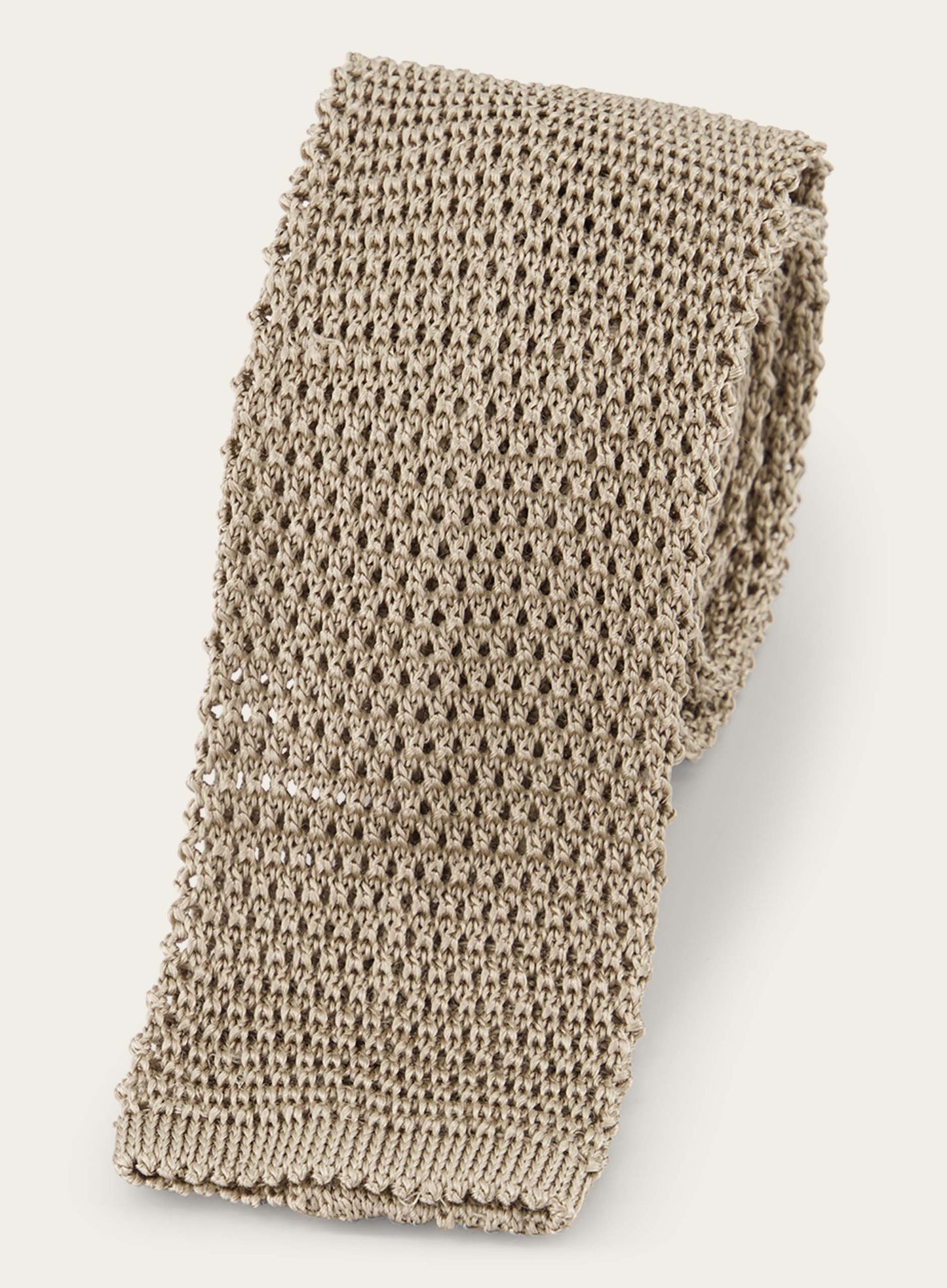 Knitted stropdas van zijde | Beige