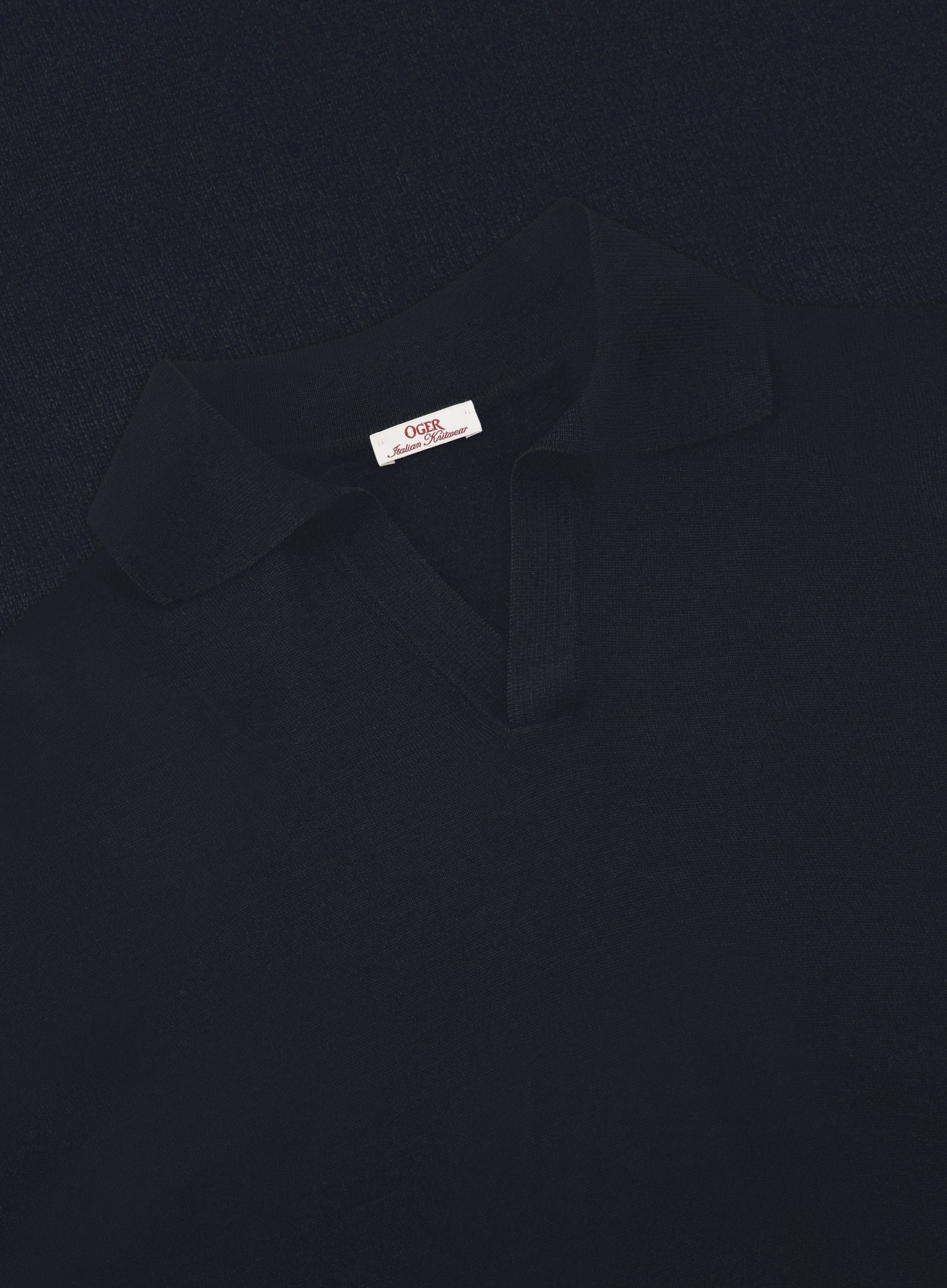 Buttonless polo van virgin wol | BLUE NAVY