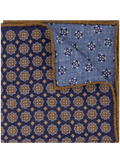 Pochet met print van zijde | Blauw