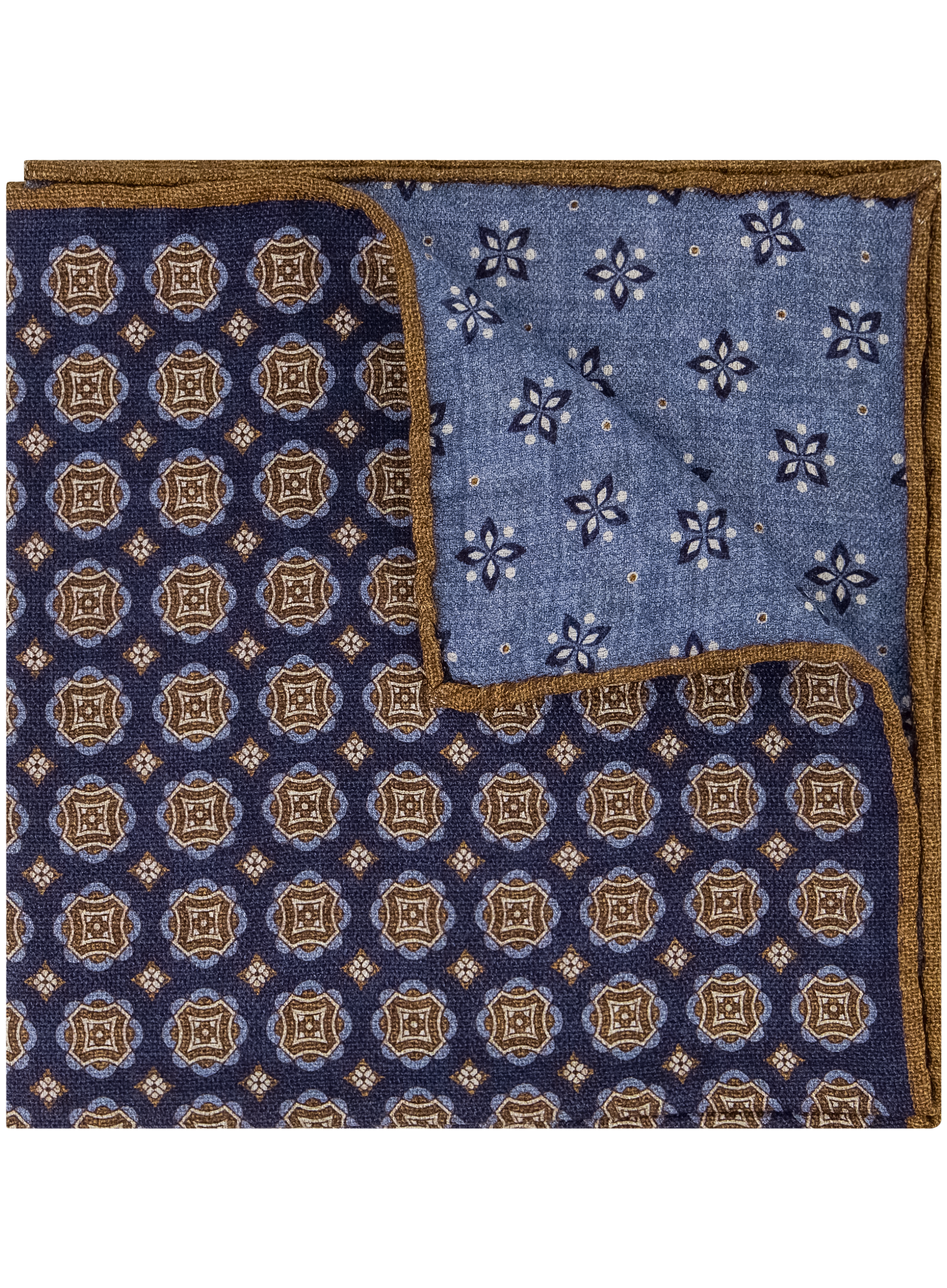 Pochet met print van zijde | Blauw