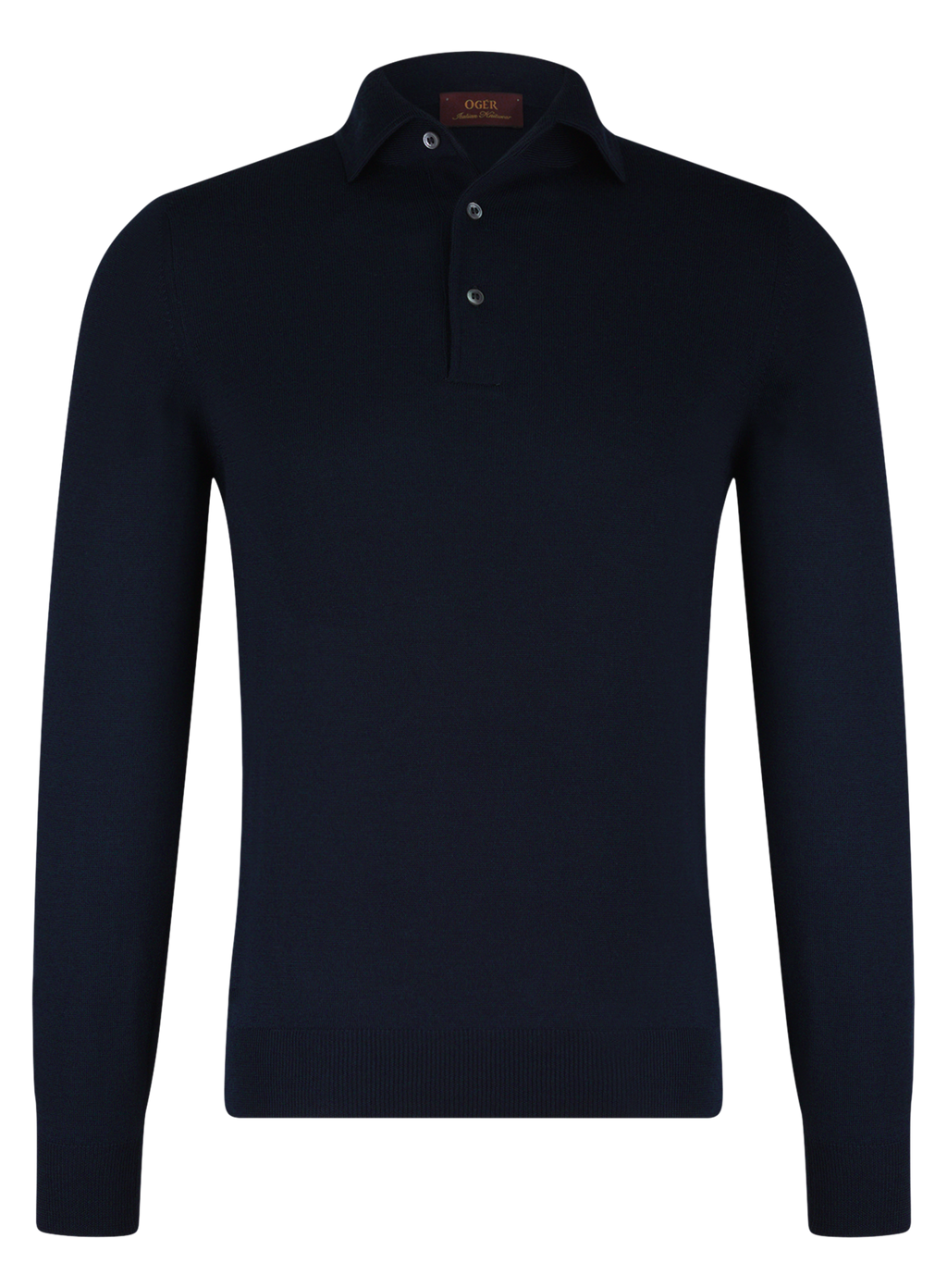 Lange mouwen polo van virgin wol | BLUE NAVY