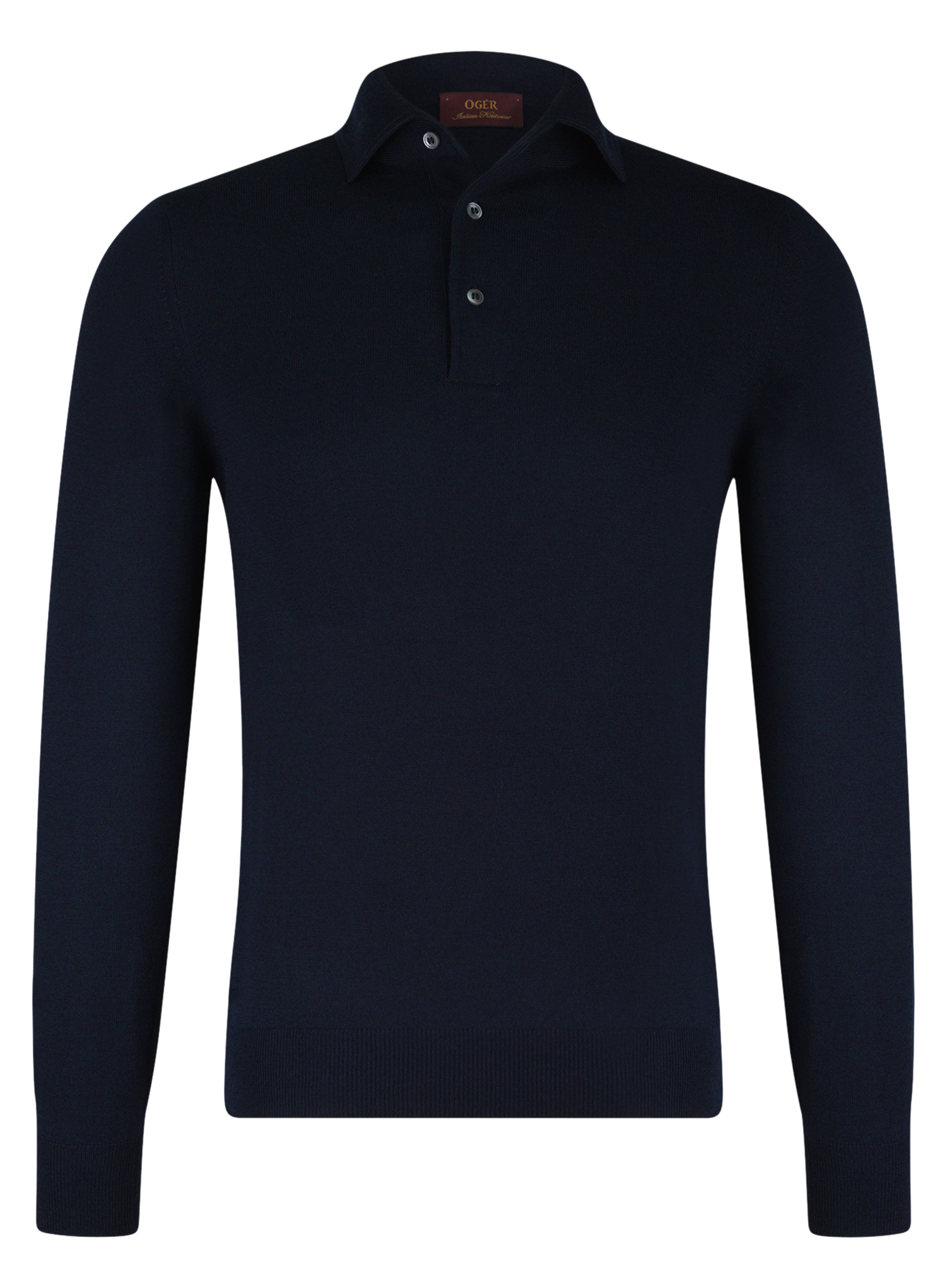 Lange mouwen polo van virgin wol | BLUE NAVY