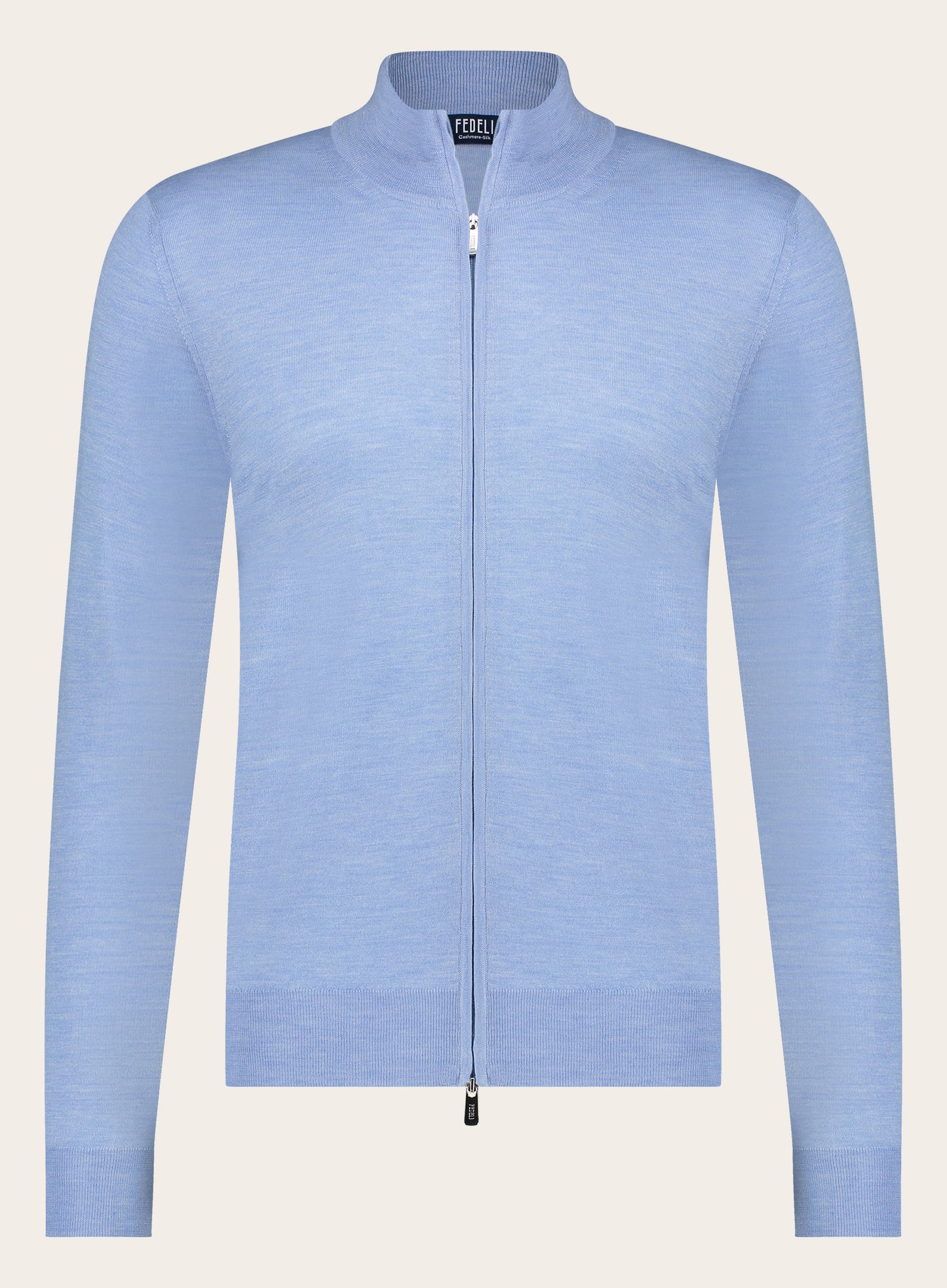 Slim-fit ritsvest van cashmere en zijde | L.Blauw