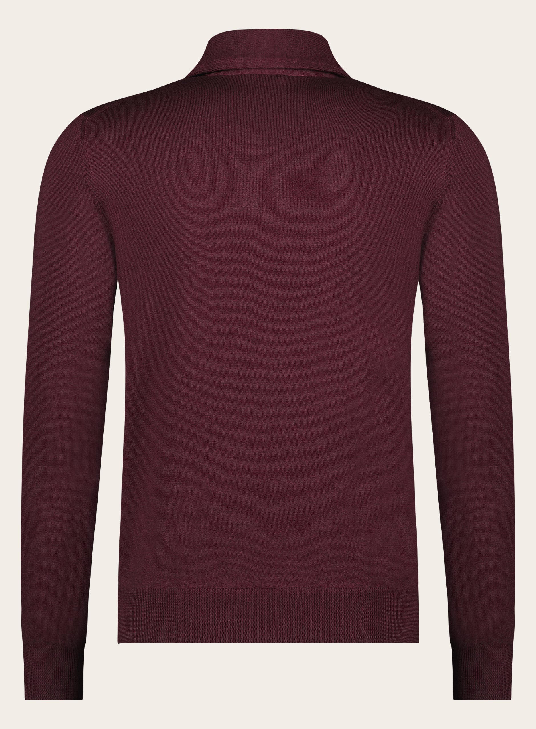 Slim-fit poloshirt van wol | Bordeaux