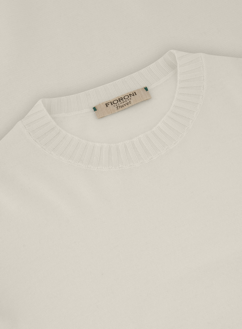Crewneck met lange mouwen van cashmere | FULL_WIDTH | Wit