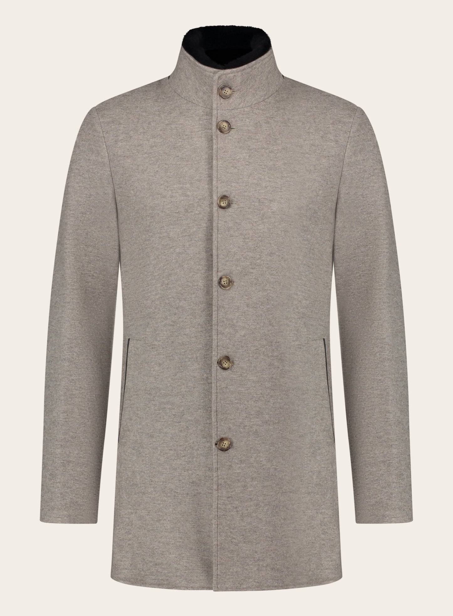 Jas van cashmere | TAUPE