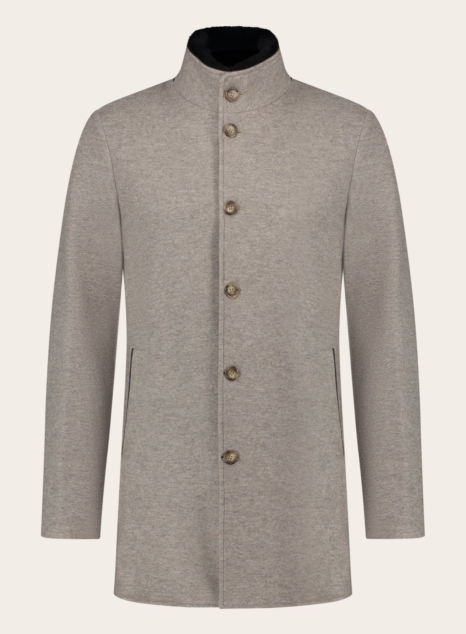 Jas van cashmere | TAUPE