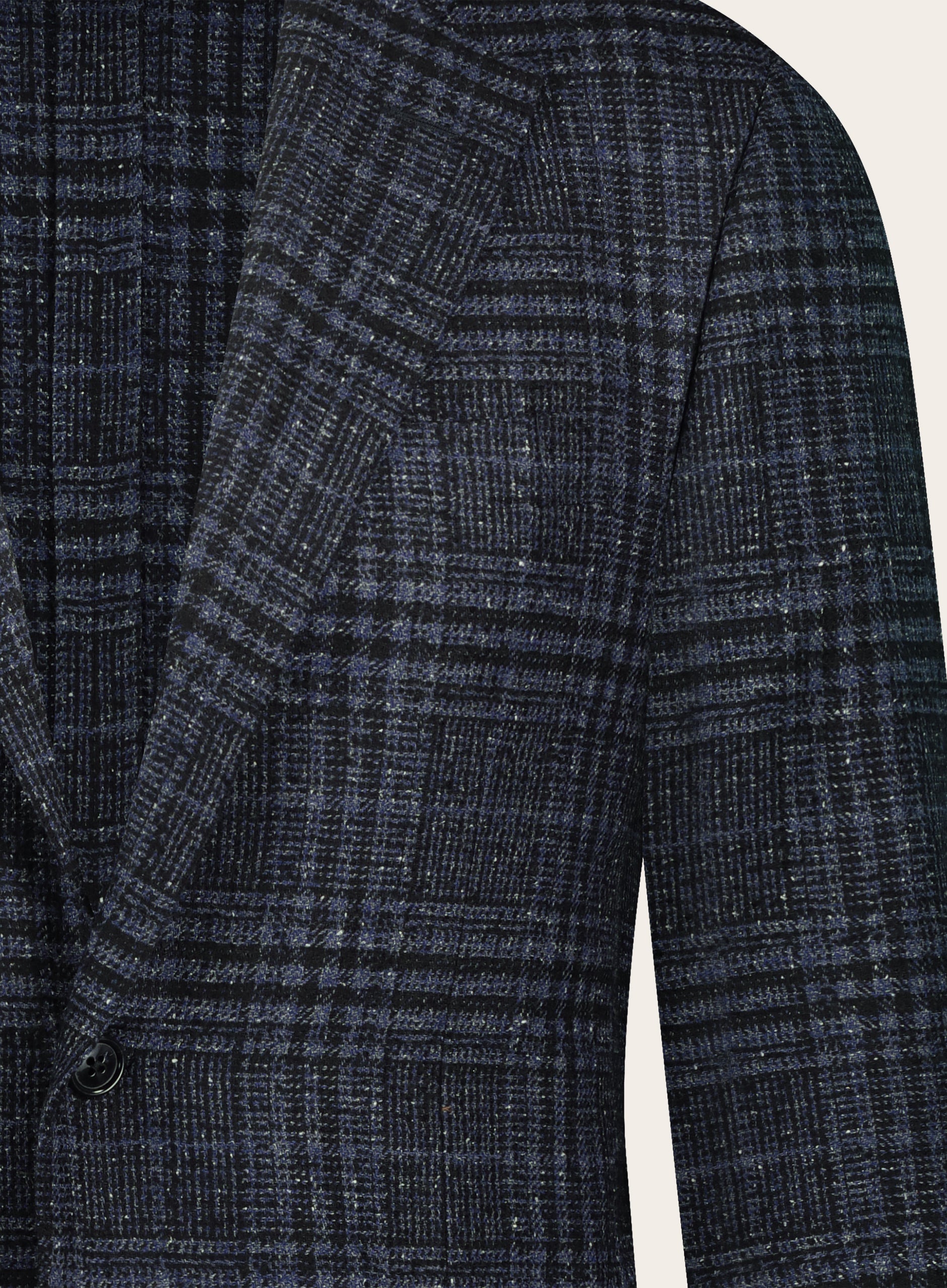 Regular-fit wollen-zijden jasje | BLUE NAVY
