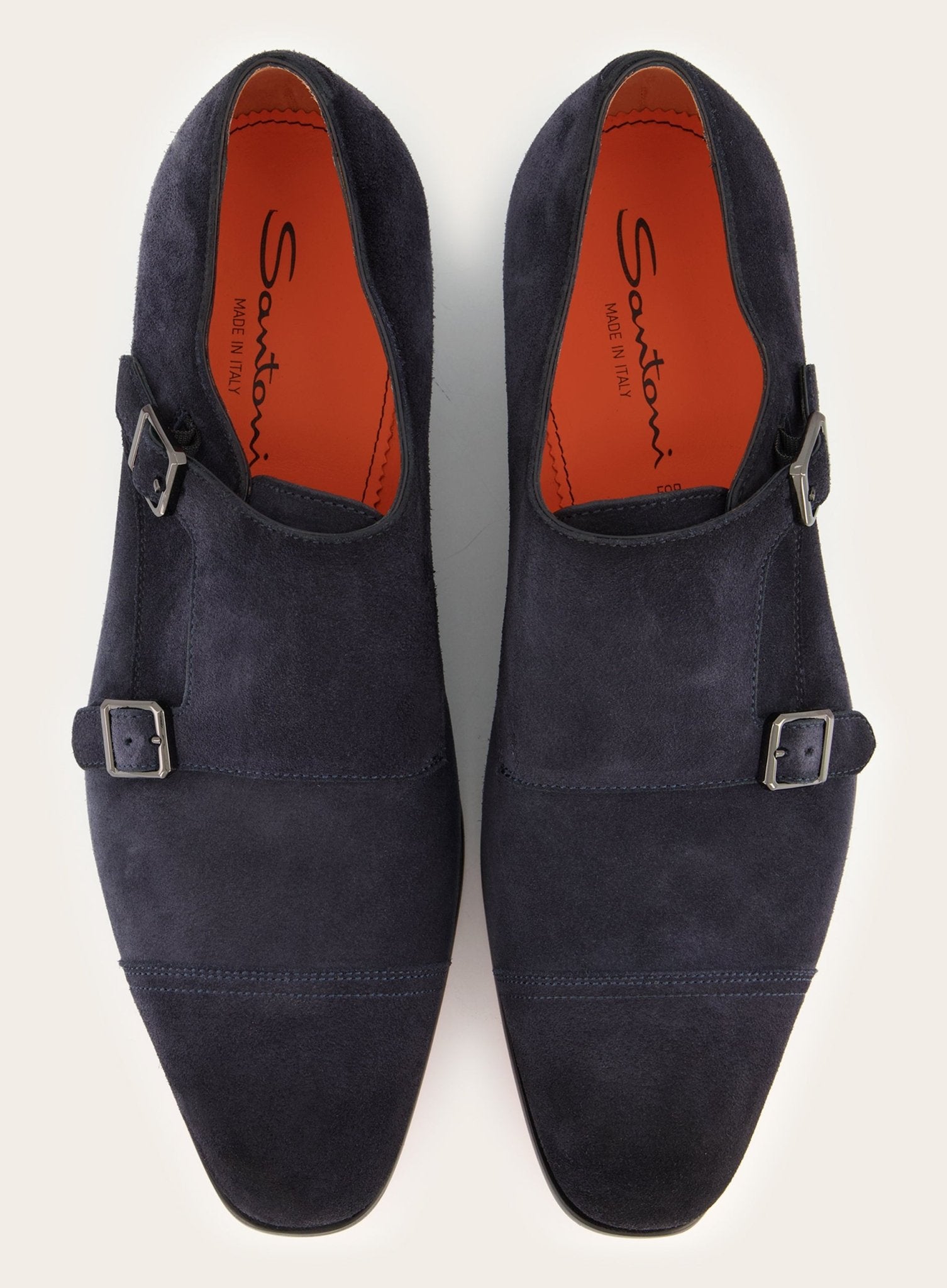 Suède dubbele gespschoenen | BLUE NAVY