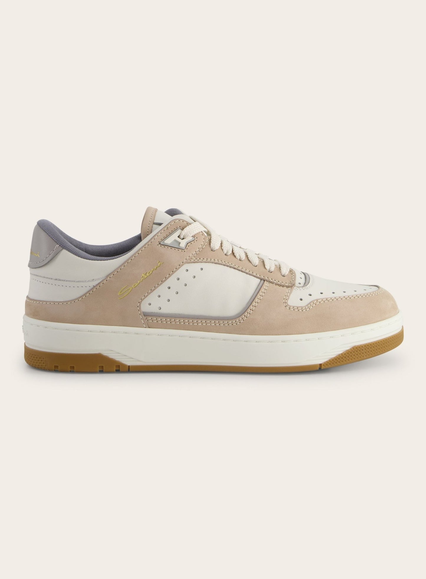 Low-top nubuck sneakers | Beige