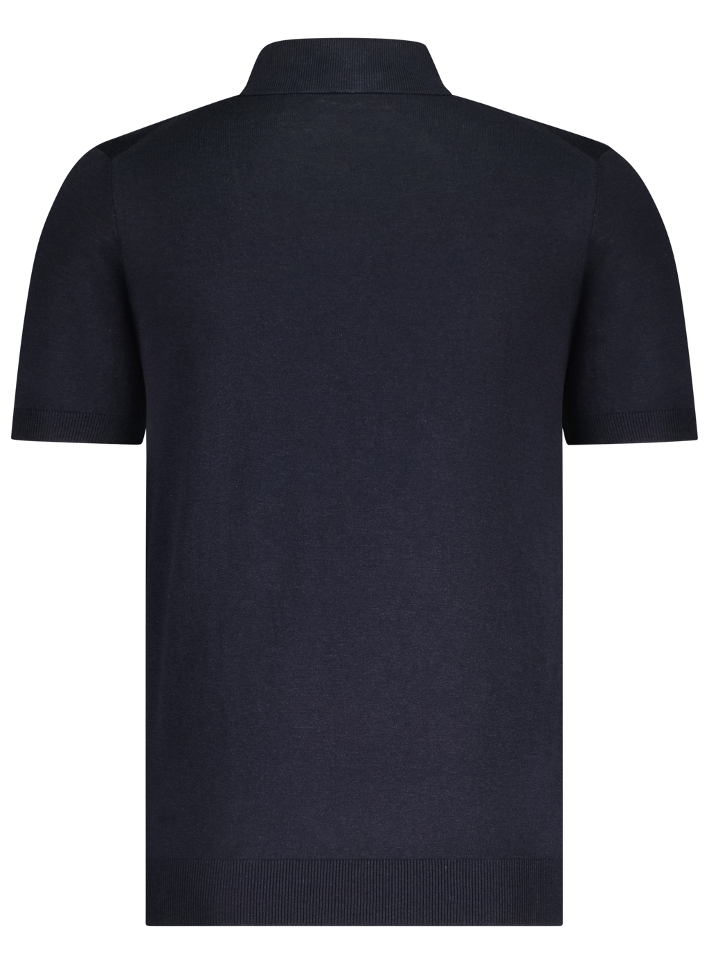 Poloshirt van zijde met ritssluiting | BLUE NAVY