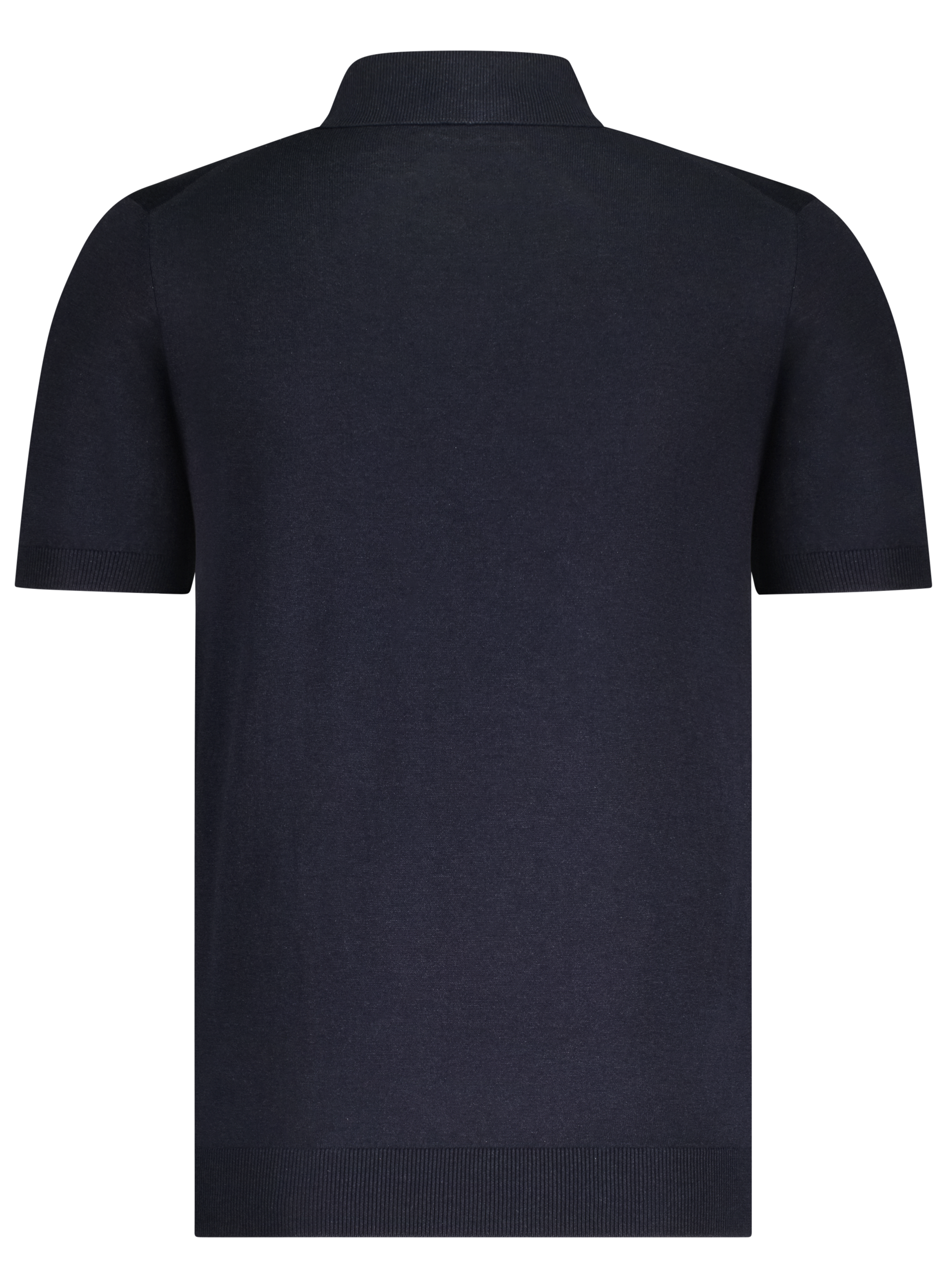 Poloshirt van zijde met ritssluiting | BLUE NAVY
