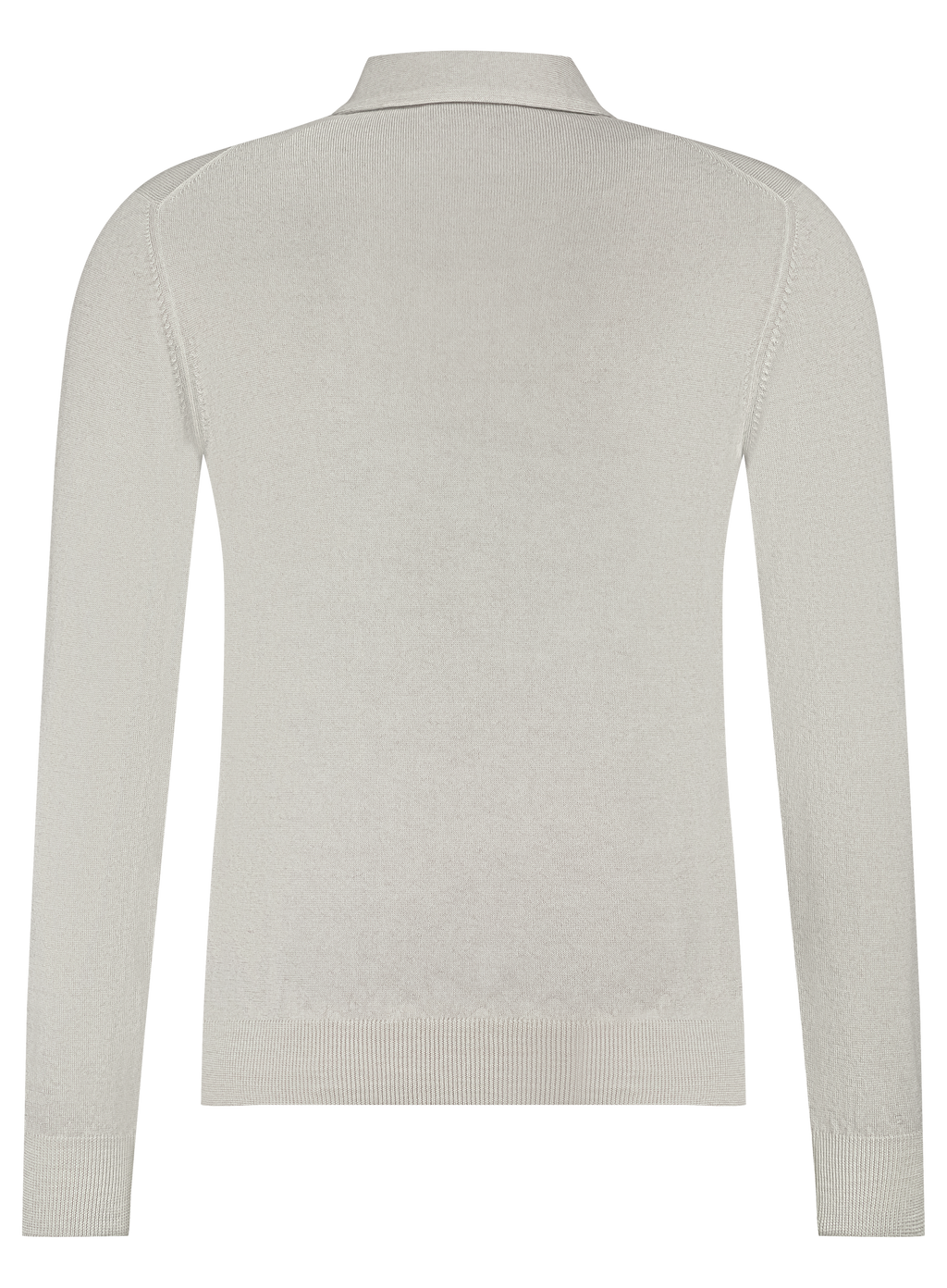 Longsleeve polo van wol | LICHT TAUPE