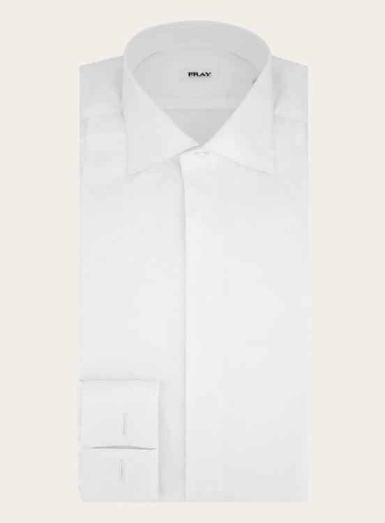 Dubbel manchet smokingshirt