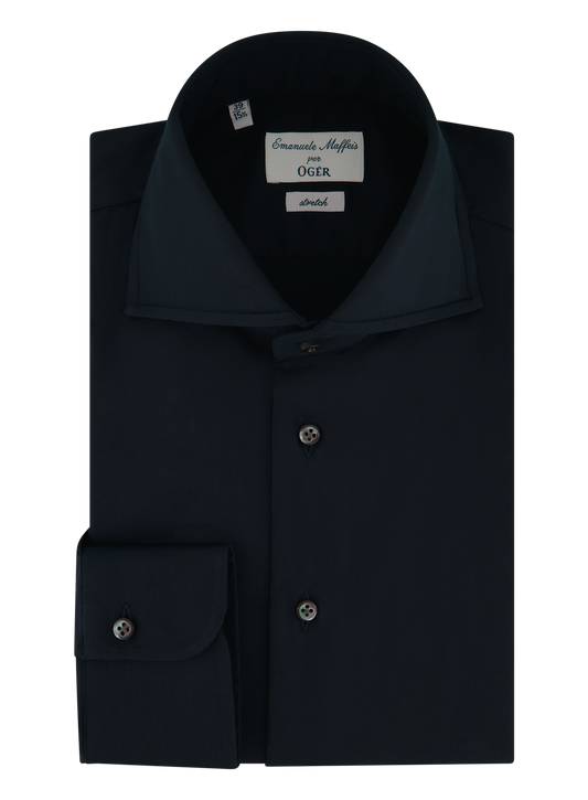 Stretch shirt van katoen | BLUE NAVY