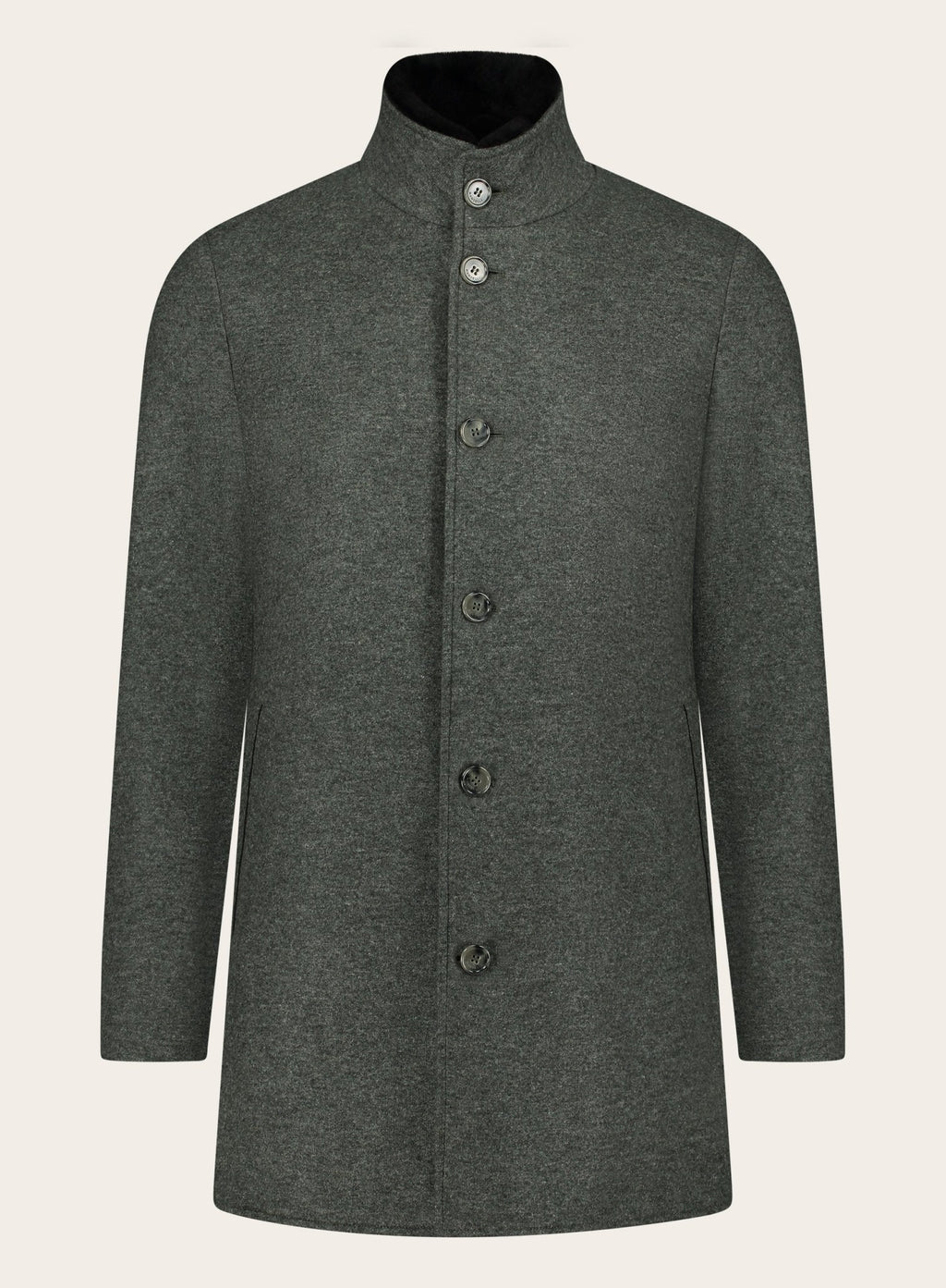 Mantel van cashmere | GRIJS-GROEN