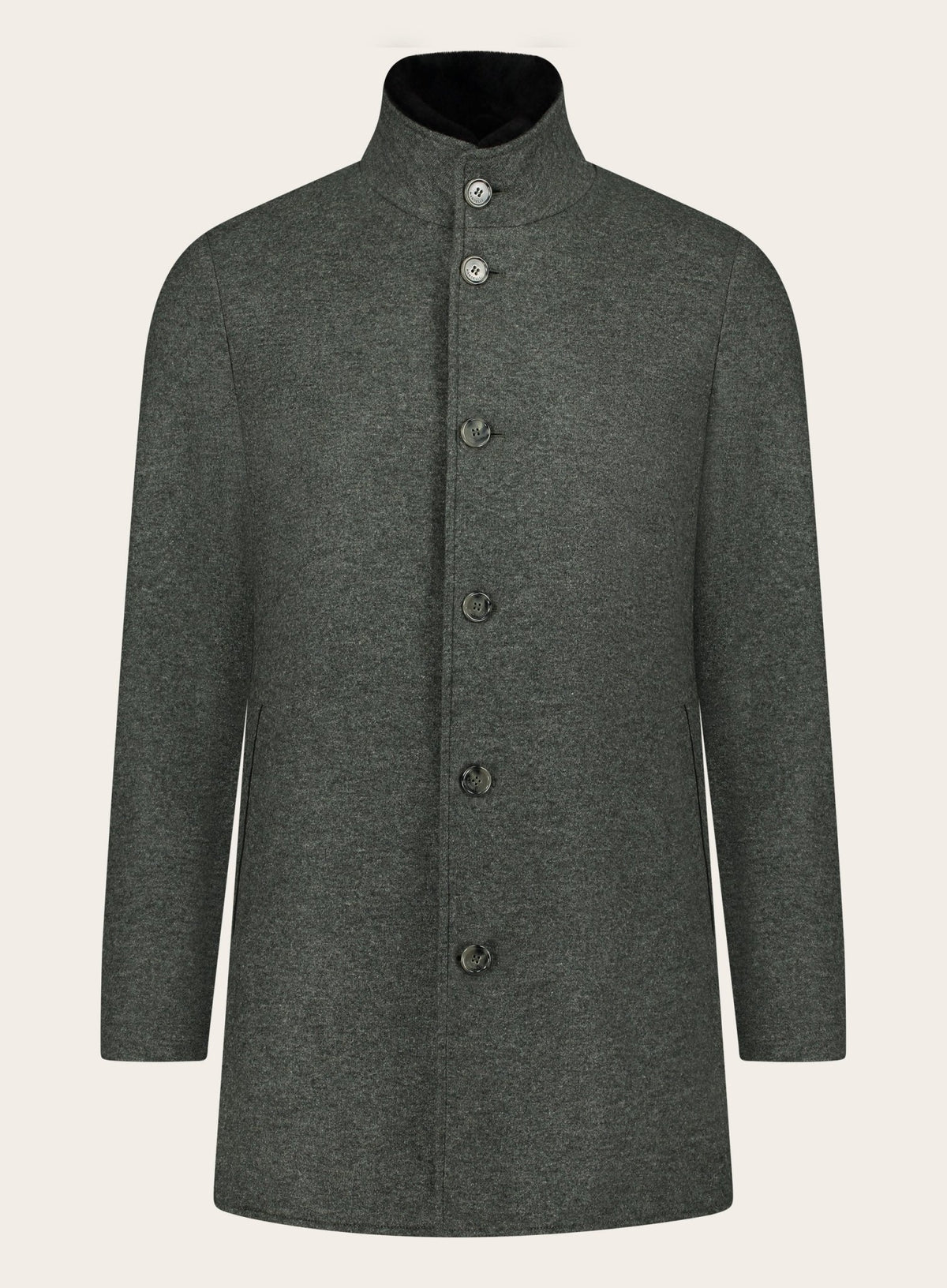 Mantel van cashmere | GRIJS-GROEN