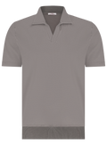 Buttonless polo van katoen | TAUPE