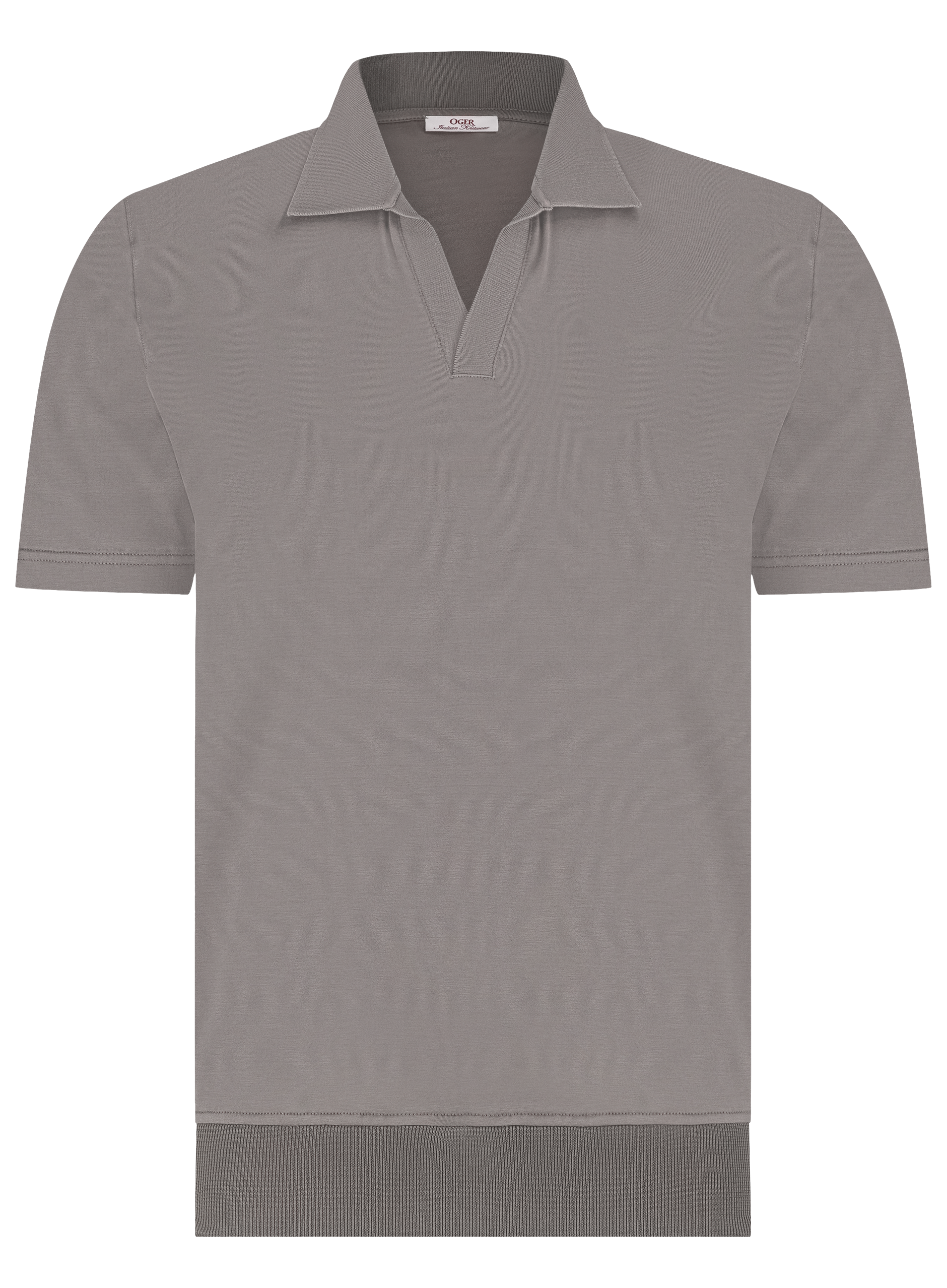 Buttonless polo van katoen | TAUPE